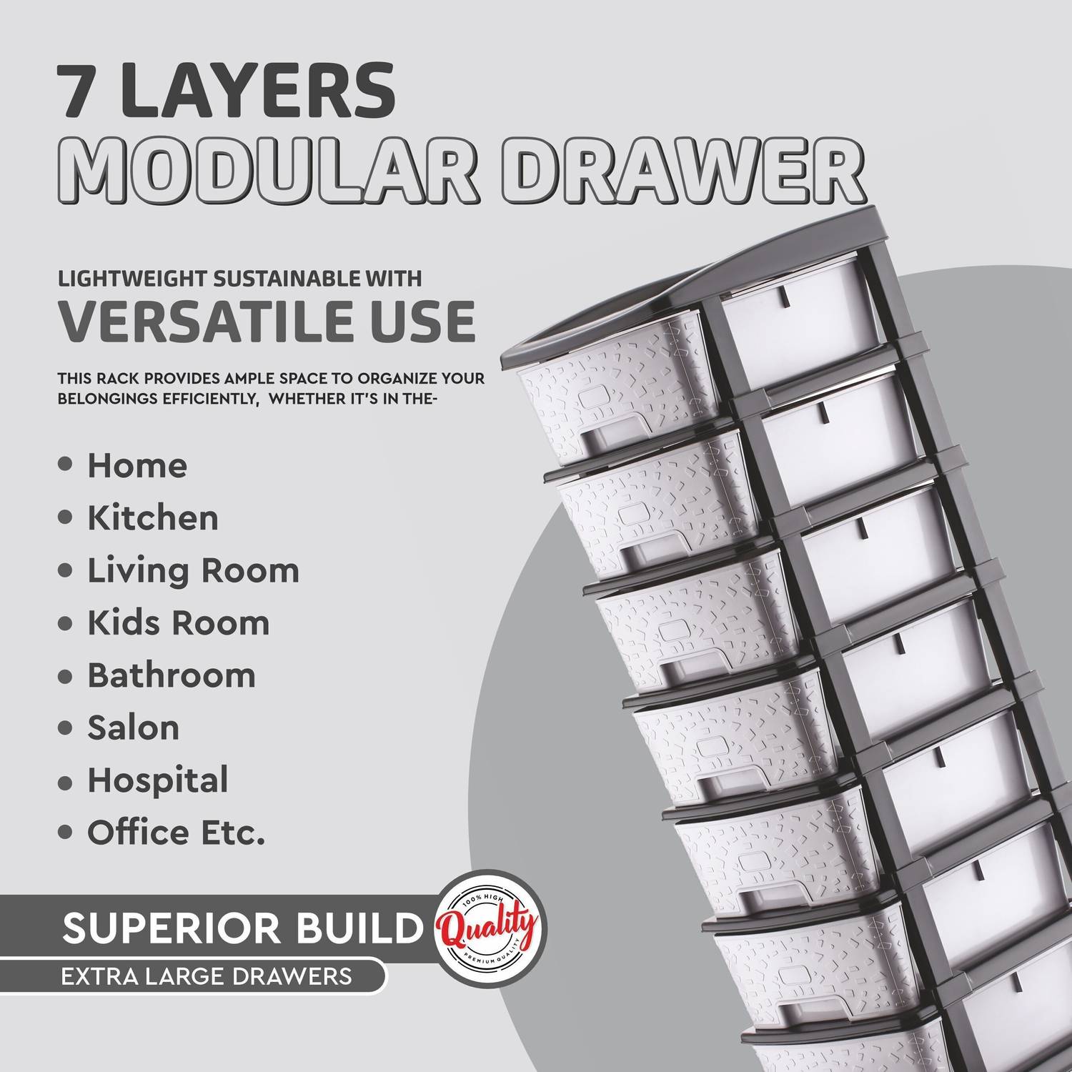 PALAK 7 Drawer Modular Storage System - Image 3
