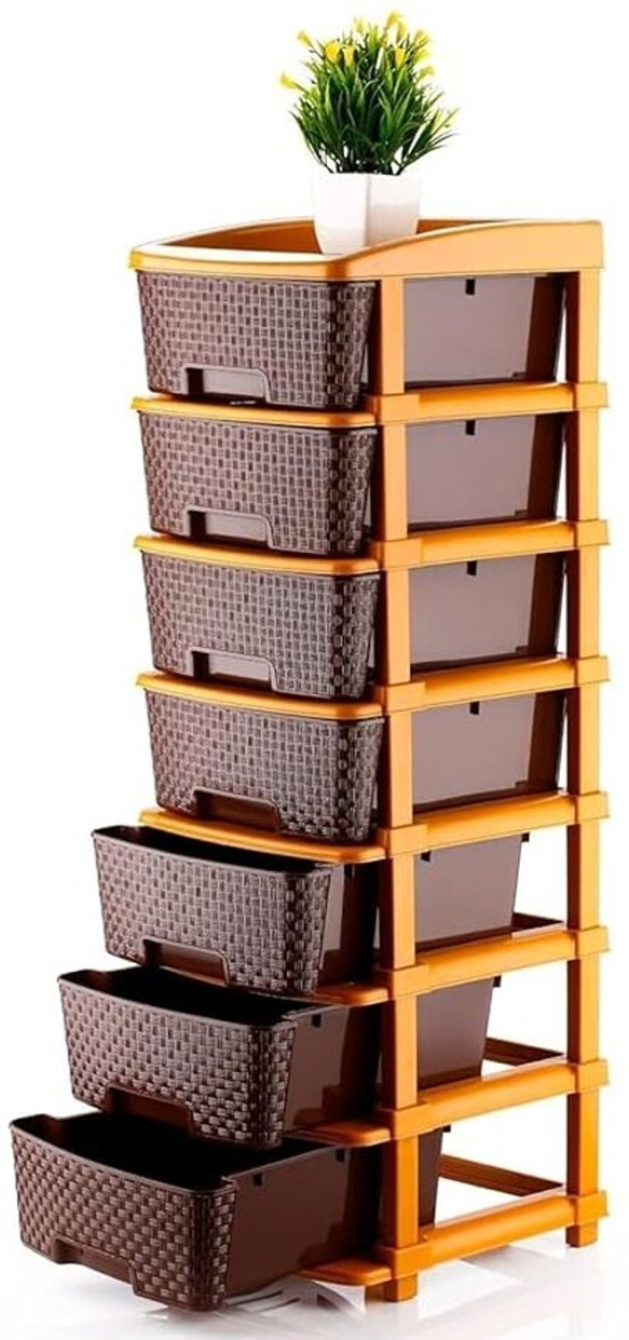 Image of NESTWARE PLASTIC INDUSTRY 7 Xl Plastic Modular Drawer System For Home, Office, Hospital, Parlor, School Plastic Free Standing Chest of Drawers