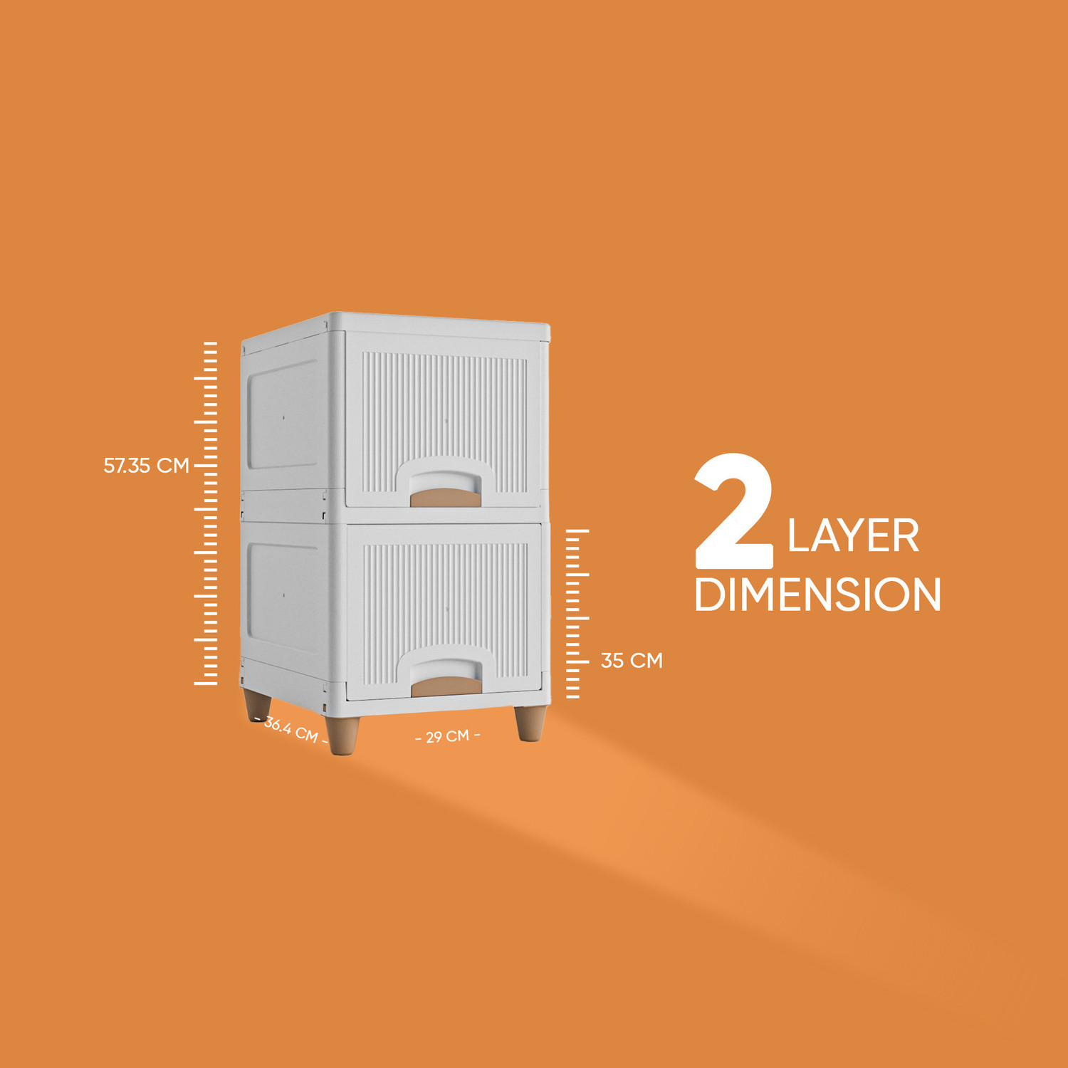 Image of TEX-RO Chest of Drawers : Versatile Drawer Storage Organizer & Organizers 2 layer Plastic Free Standing Chest of Drawers