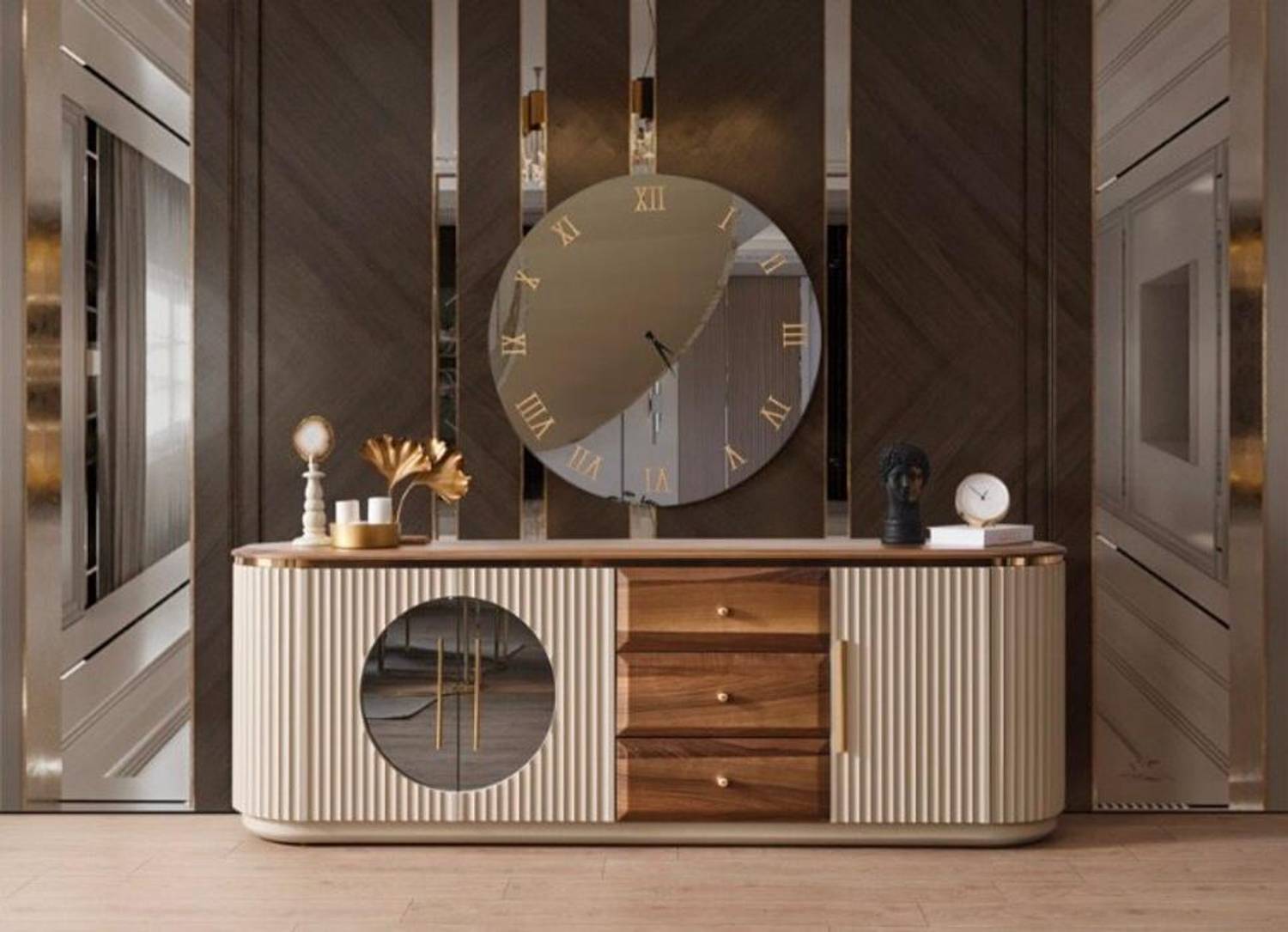 NG Decor Engineered Wood Free Standing Sideboard (Finish Color -
