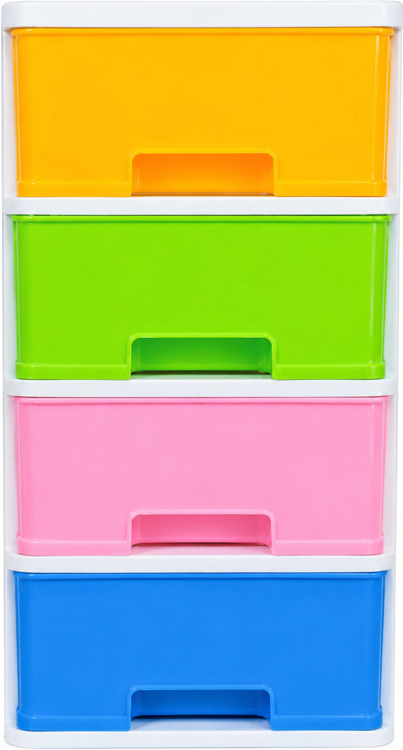 Image of GlowCart GLOWCART Inspire 4 Multipurpose Drawer Organiser Plastic Free Standing Chest of Drawers