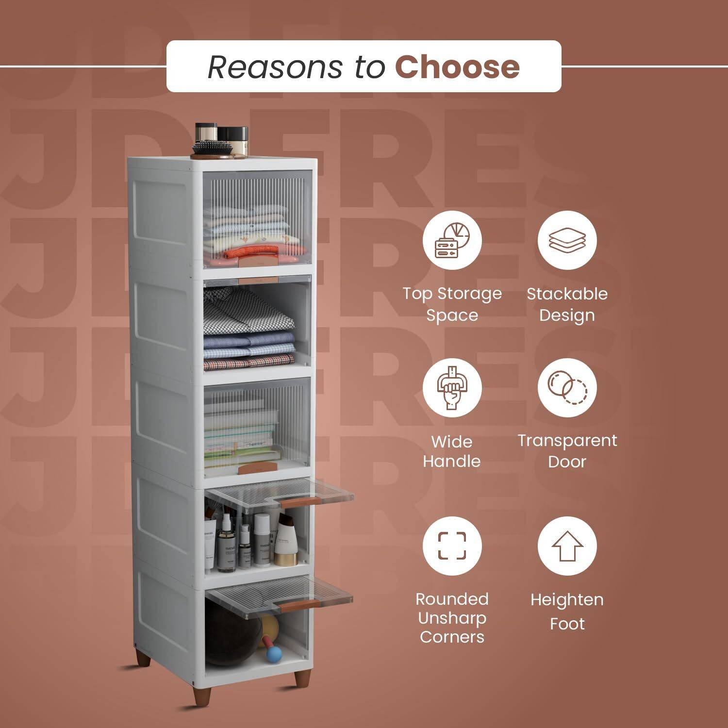 HAVEU PVC Collapsible Wardrobe White - Image 3