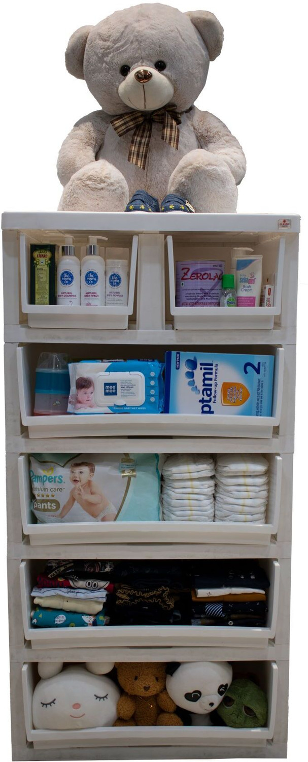 Image of Classic Furniture Classic furniture Graffiti Plastic Drawer cabinet for kids with FLORAL PRINT Plastic Free Standing Chest of Drawers