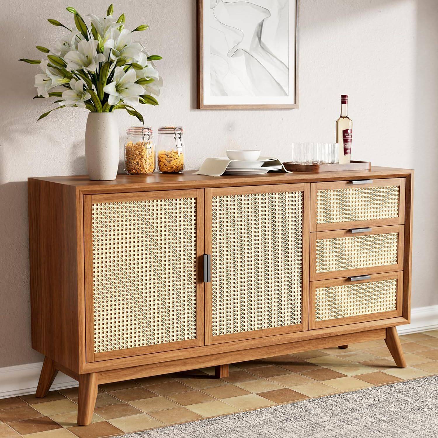 Streemcraft Furniture Solid Wooden Sideboard Cabinet for Living R