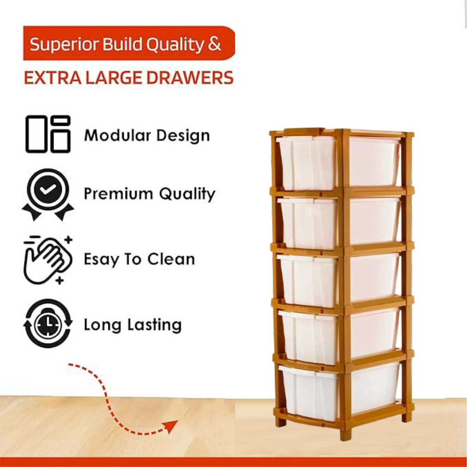 Image of VISEMAN Multi layer Storage Cabinet for Compact Homes and Flats PP Collapsible Wardrobe
