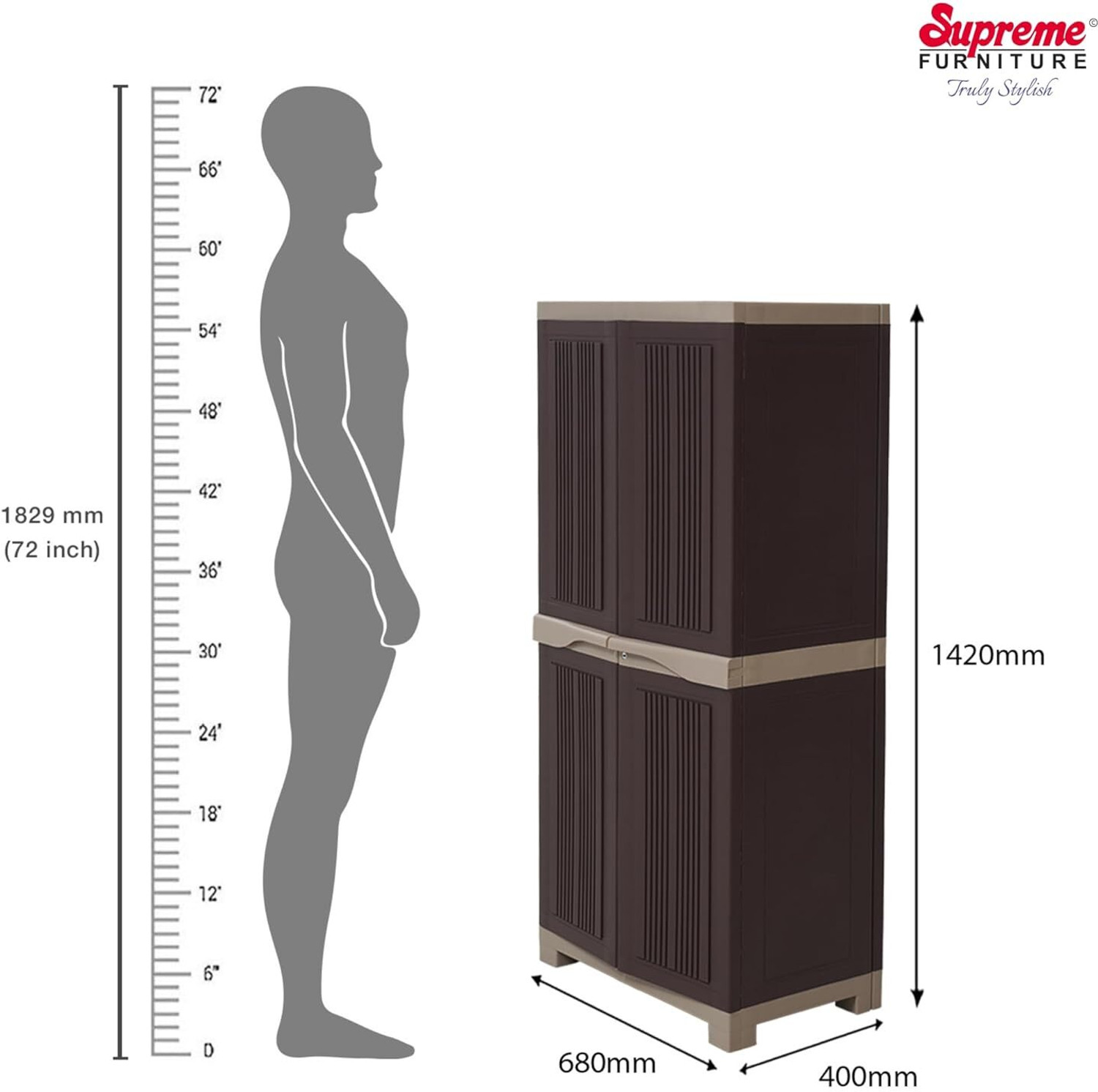 Image of Supreme Maa Durga ASPEN 2 Plastic Free Standing Cabinet