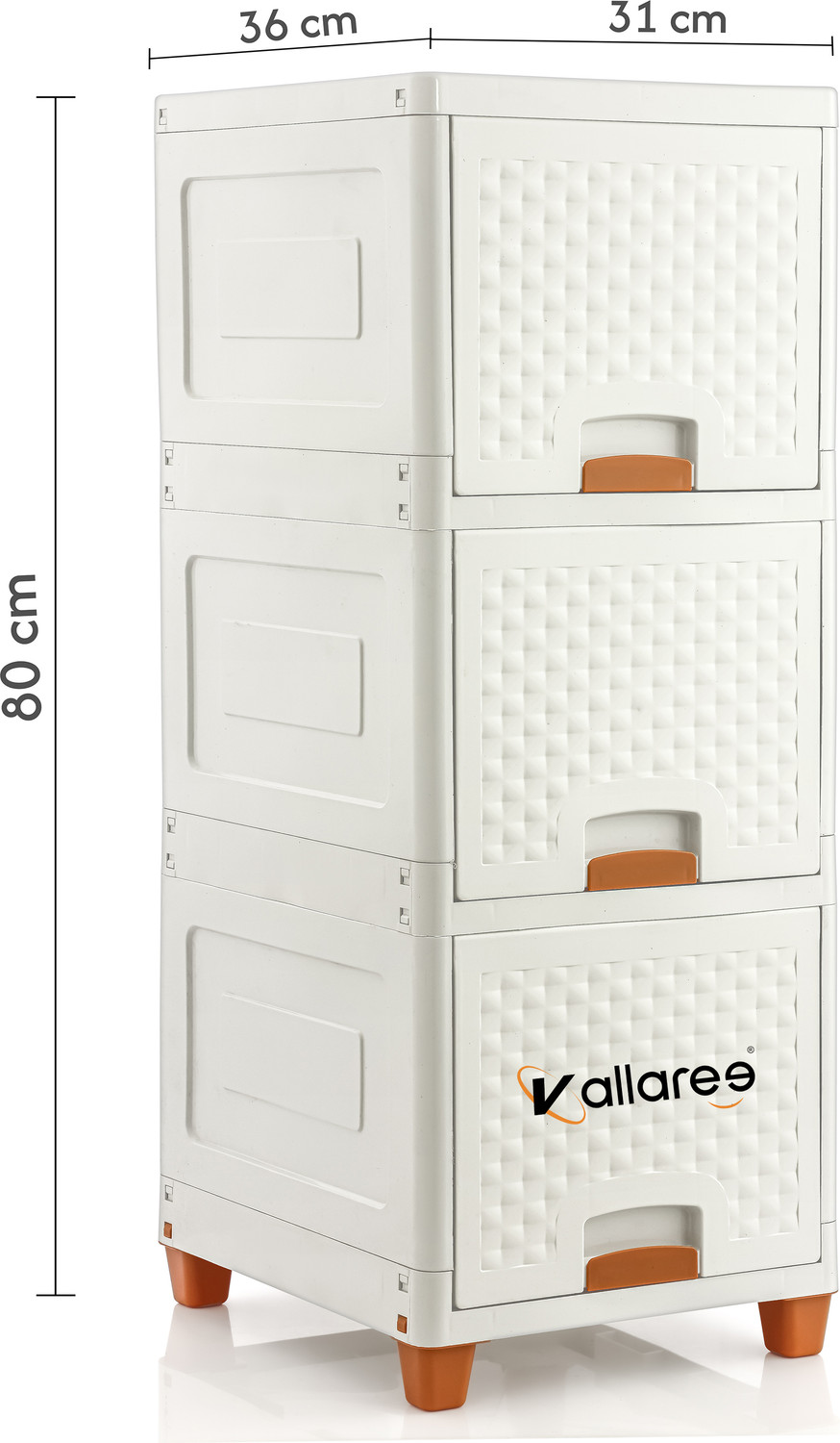 Image of Vallaree 3 Layer Drawer Storage Organizer Multipurpose Plastic Free Standing Cabinet