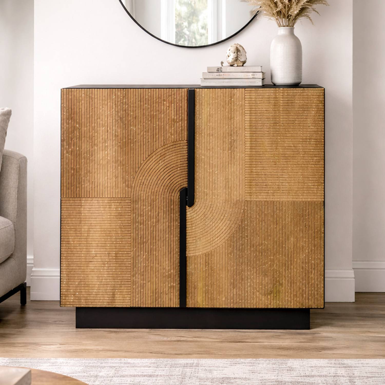 THE ATTIC Solid Wood Free Standing Sideboard (Finish Color - Natu