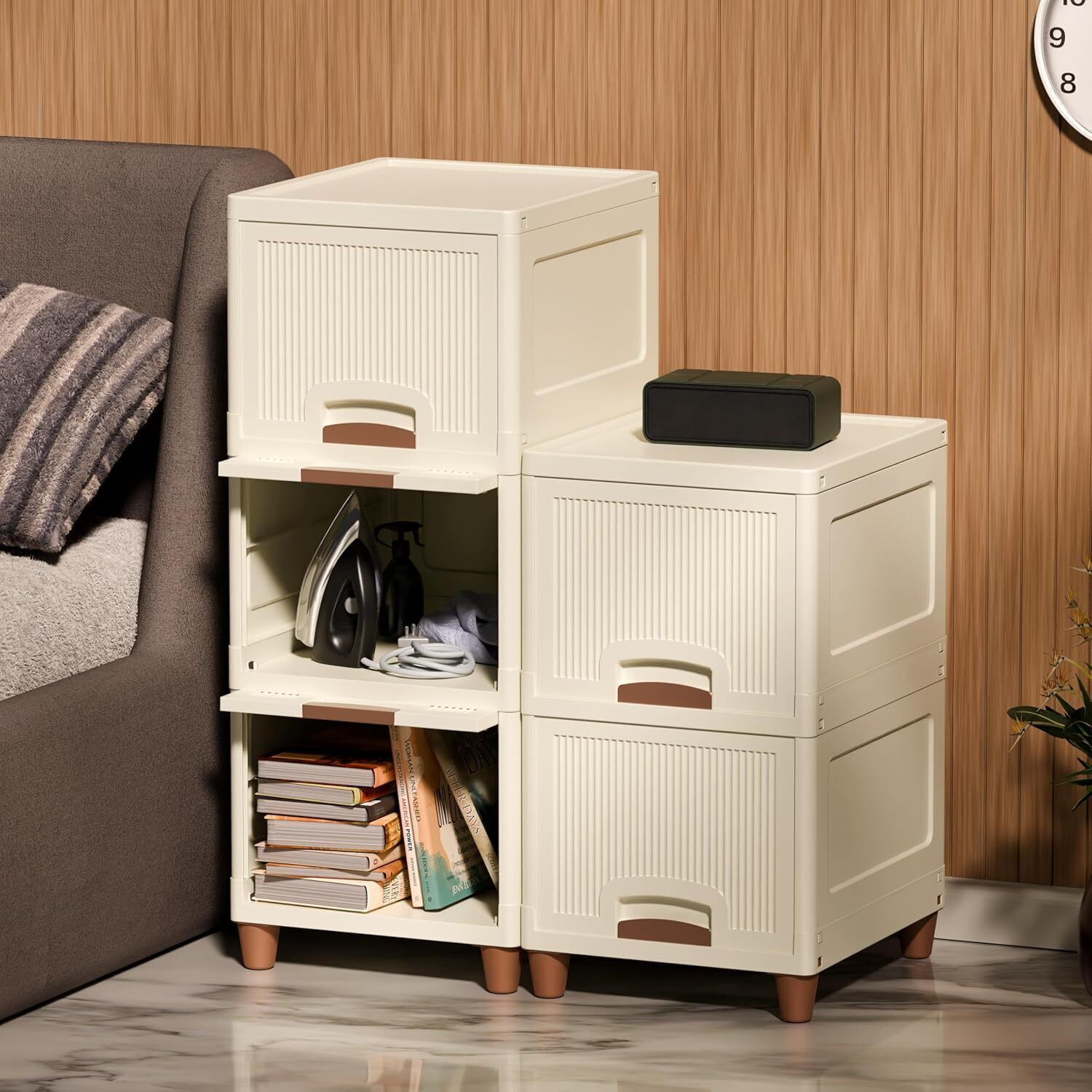 Image of PALAK 5 Layer Foldable Cabinet Plastic Cupboard For Storage Plastic Modular Drawer Plastic Free Standing Cabinet