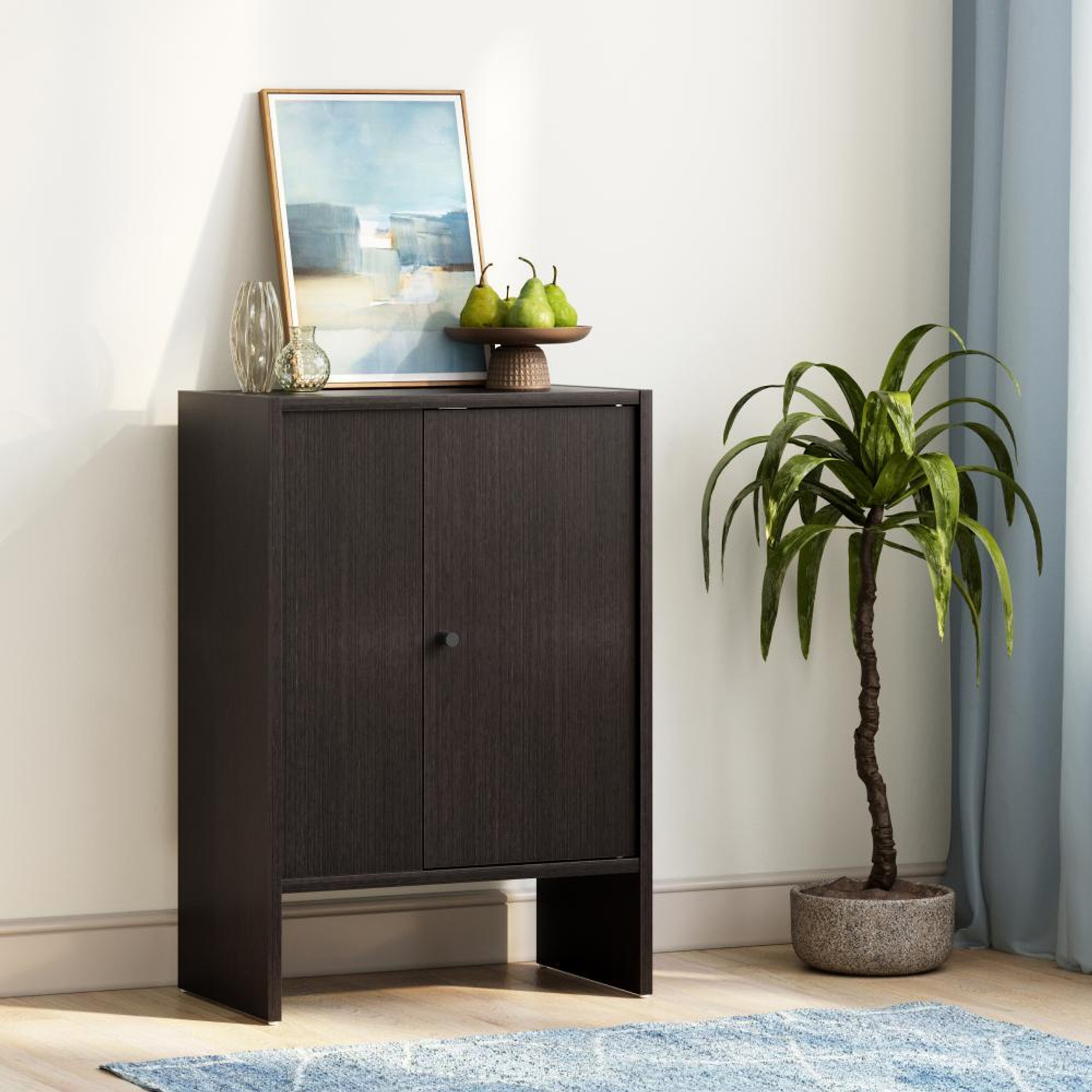 Image of Wakefit Almeida Engineered Wood Free Standing Cabinet (Finish Color - Wenge, Door Type- Folding, Knock Down)