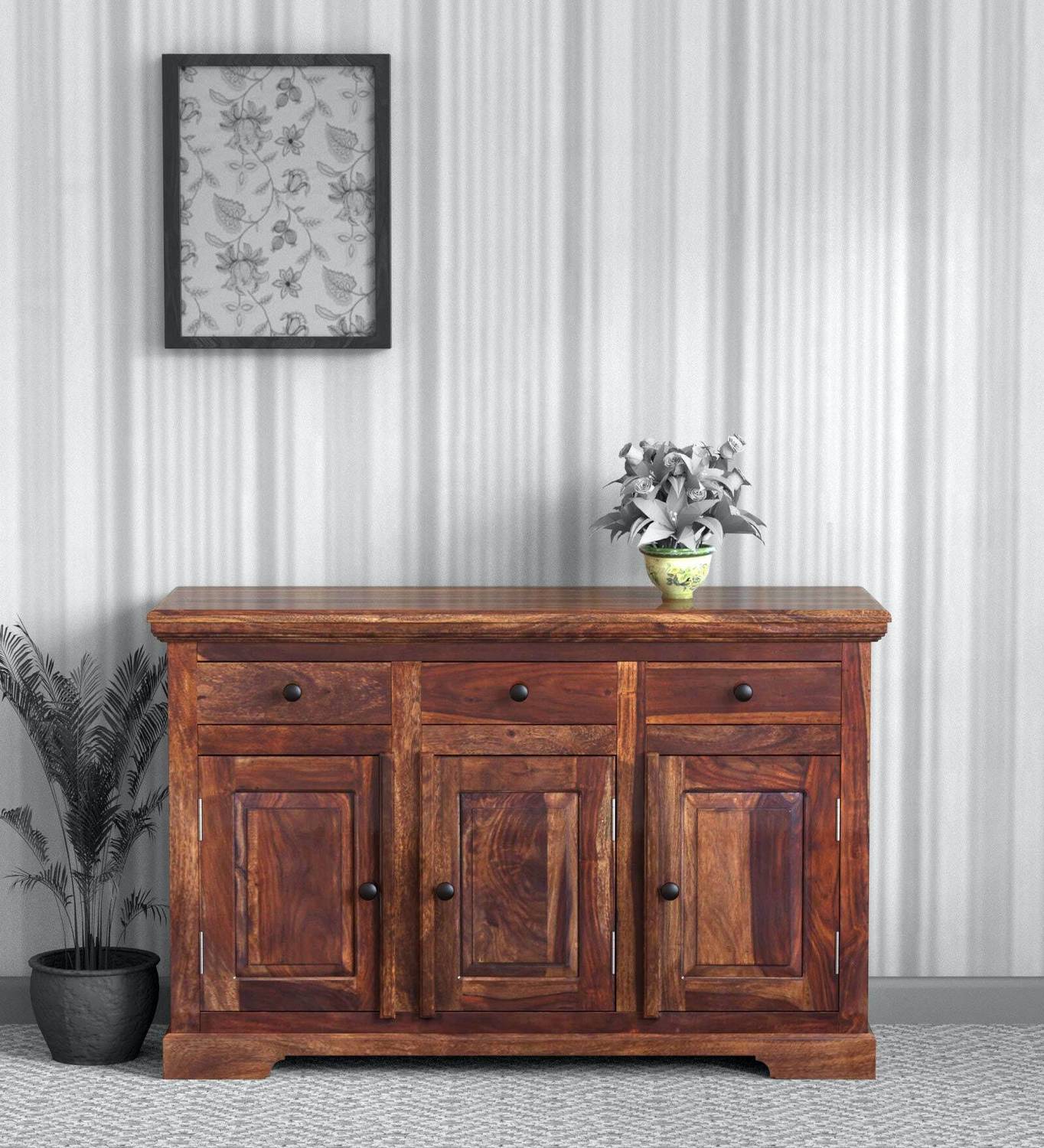 TRUE FURNITURE Sheesham ( Rosewood ) 2 Self And 3 Drawer Solid Wo