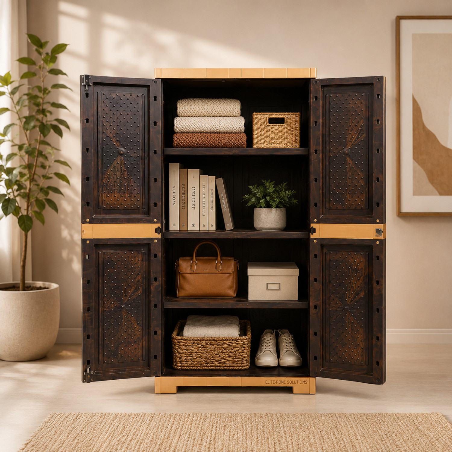 Image of ARLAVYA 4.1 Ft x 2 Ft | 1 Year Warranty | Premium Plastic Cupboard Plastic Wardrobe Plastic Free Standing Cabinet