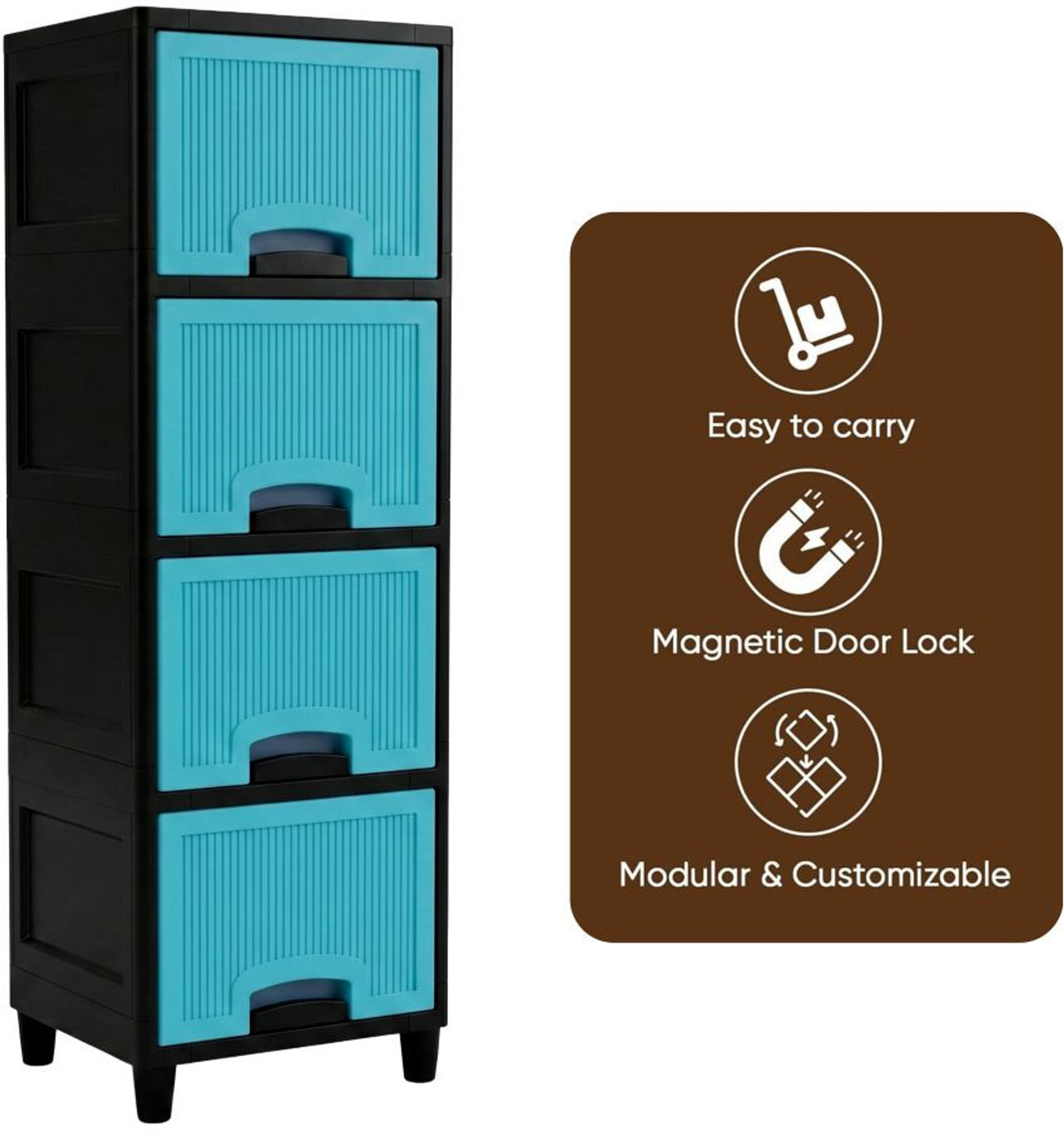 Image of MAXTID Multi Layer Cabinet | Premium Storage Drawer Unit For Home & Living Room Plastic Side Table