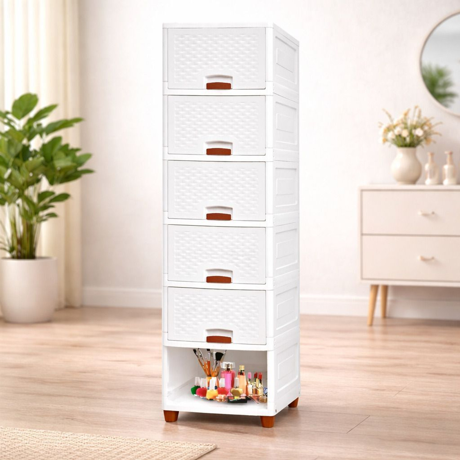Image of Vallaree 6 Layer Drawer Storage Organizer Multipurpose Plastic Free Standing Cabinet