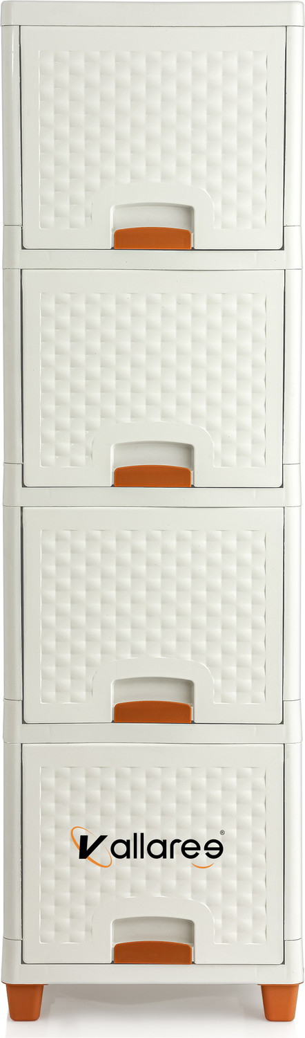 Image of Vallaree 4 Doors Multi-Purpose Organizer Modular Storage Plastic Free Standing Chest of Drawers