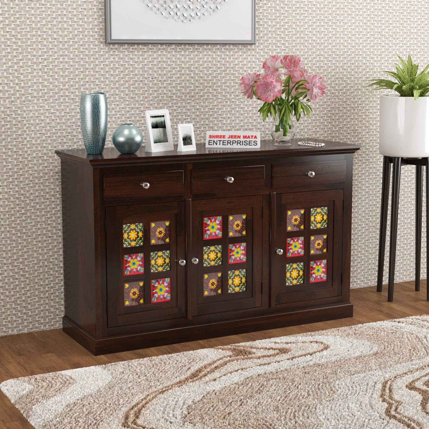 Shree Jeen Mata Enterprises Solid Wood Cabinet Cabinet Drawer