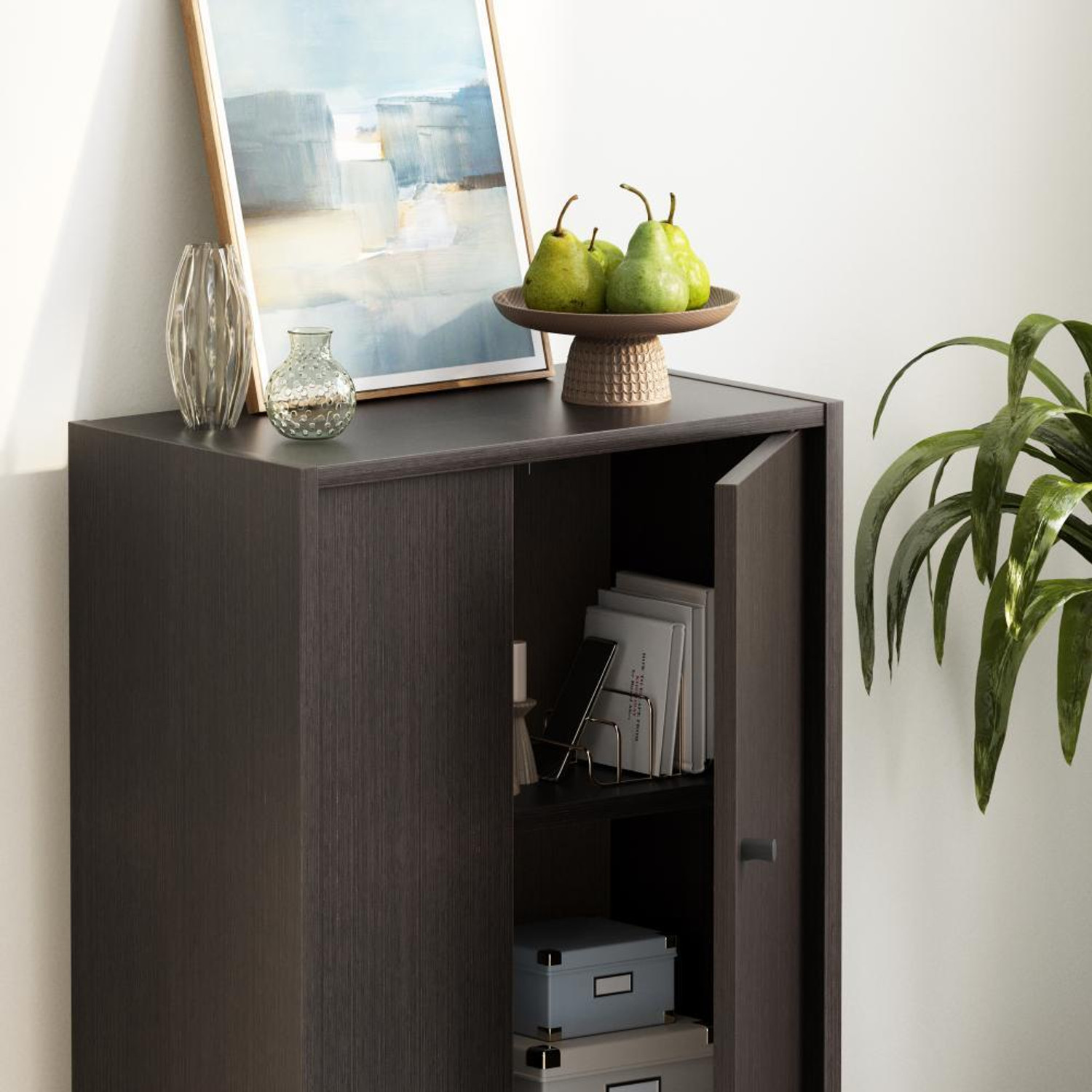 Image of Wakefit Almeida Engineered Wood Free Standing Cabinet (Finish Color - Wenge, Door Type- Folding, Knock Down)