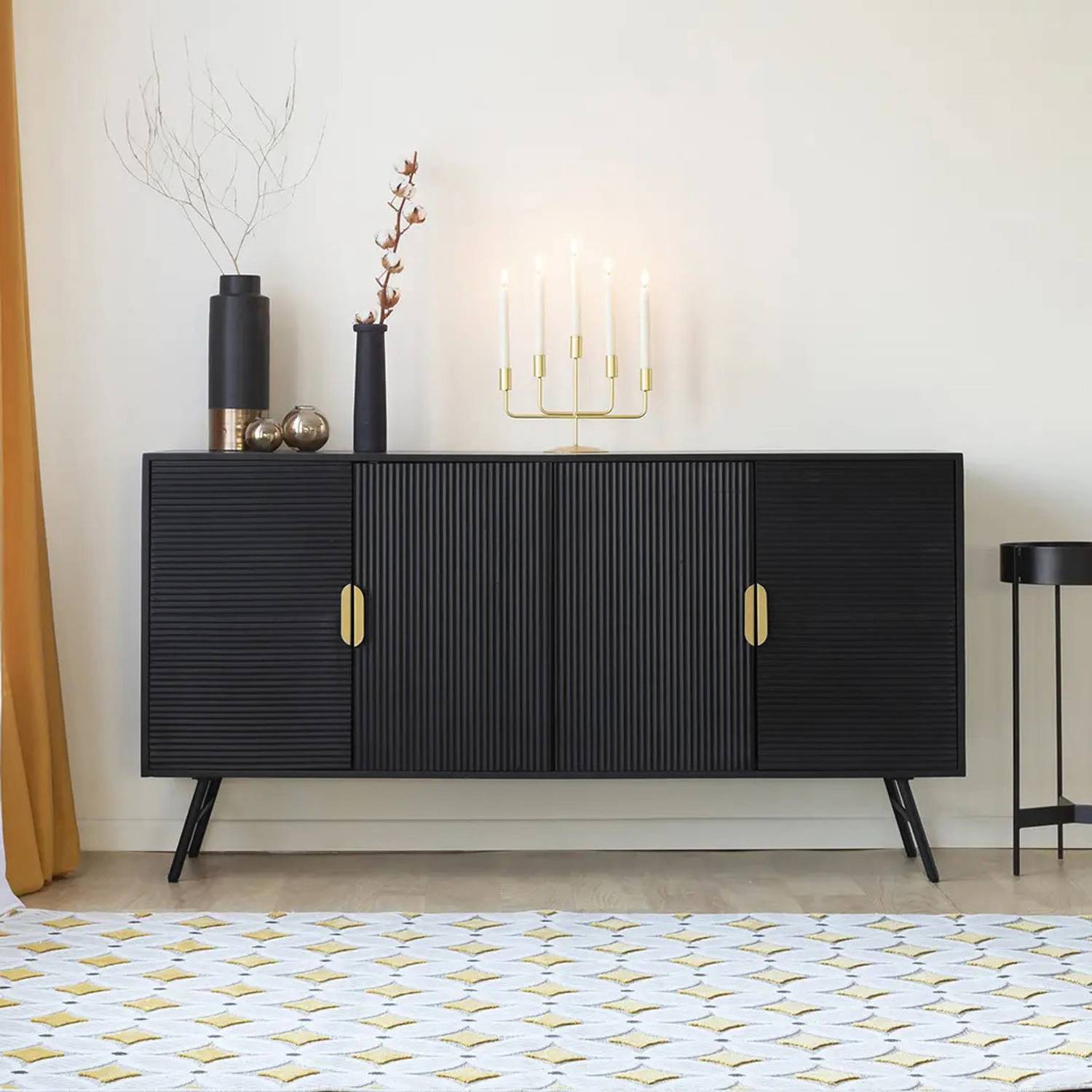 THE ATTIC KL-2261 Solid Wood Free Standing Sideboard (Finish Colo