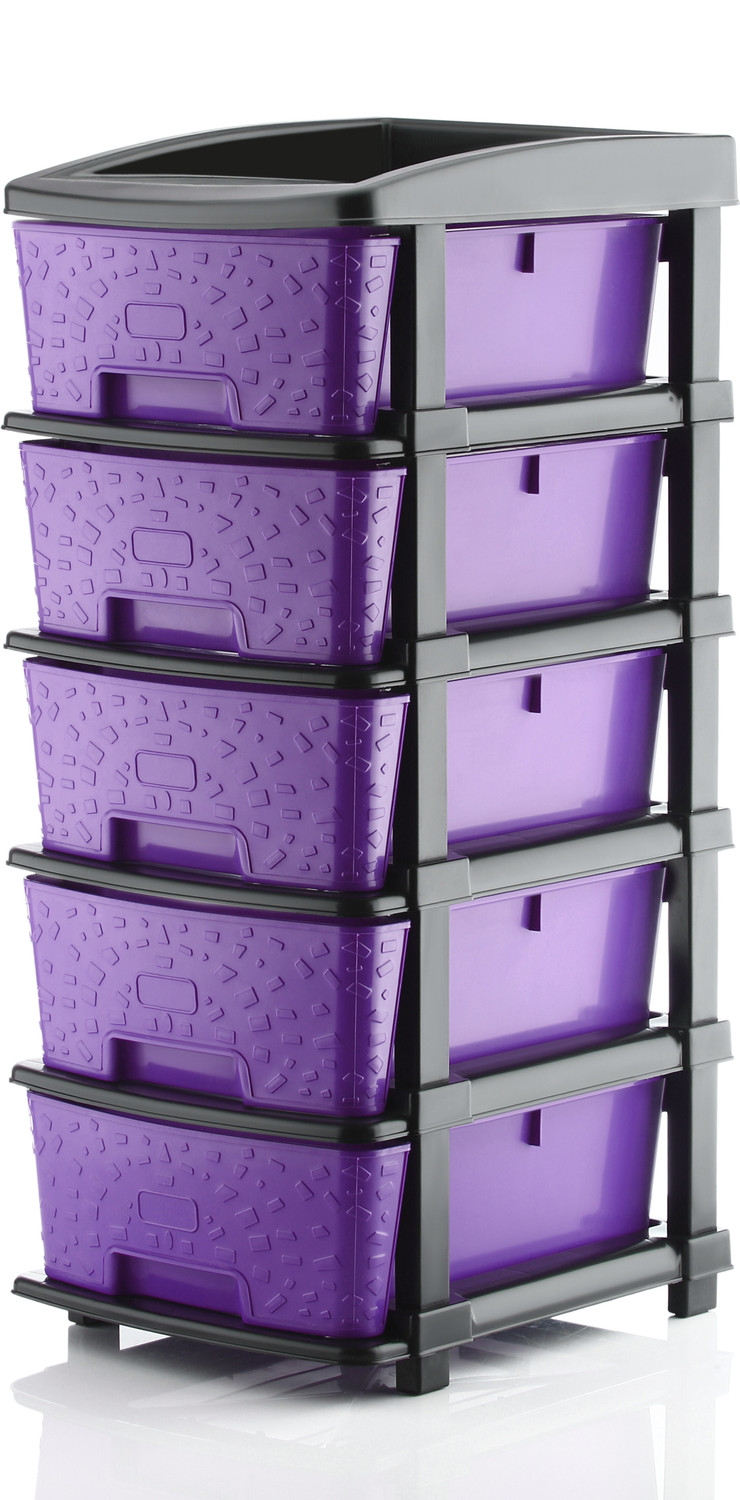 Image of KAVIRA STONE 5XL PURPLE Plastic Free Standing Chest of Drawers