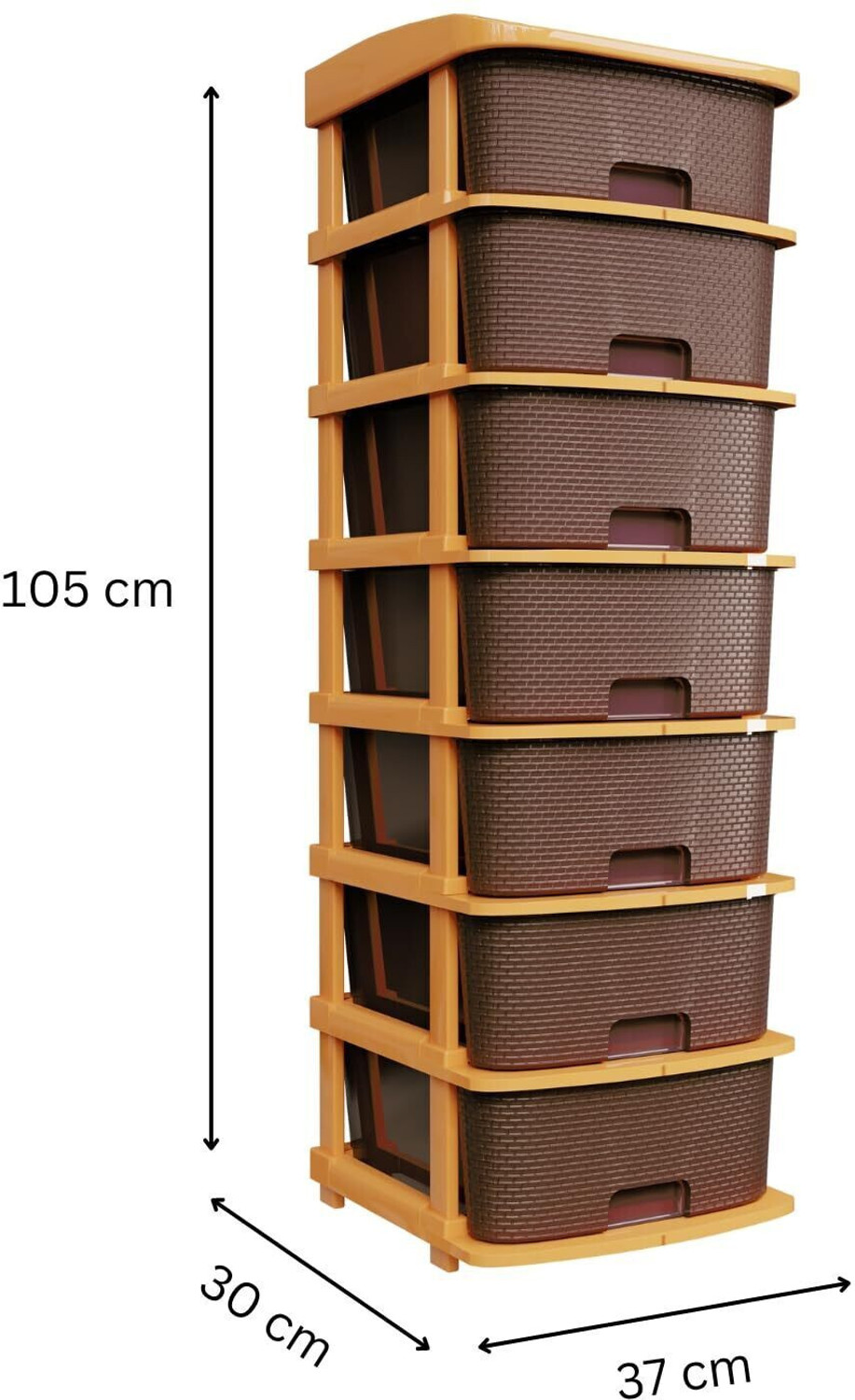 Image of Zeekty Chest of Drawers : Versatile Drawer Storage Organizer & Organisers Storage Box Plastic Wall Mount Chest of Drawers (Finish Color - Brown, Door Type- Folding, DIY(Do-It-Yourself))