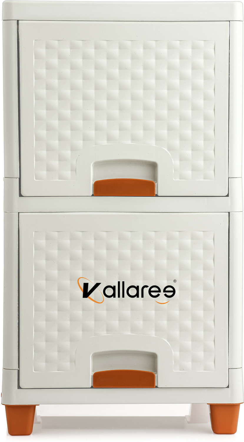 Image of Vallaree 2 Doors Multi-Purpose Organizer Modular Storage Plastic Free Standing Chest of Drawers