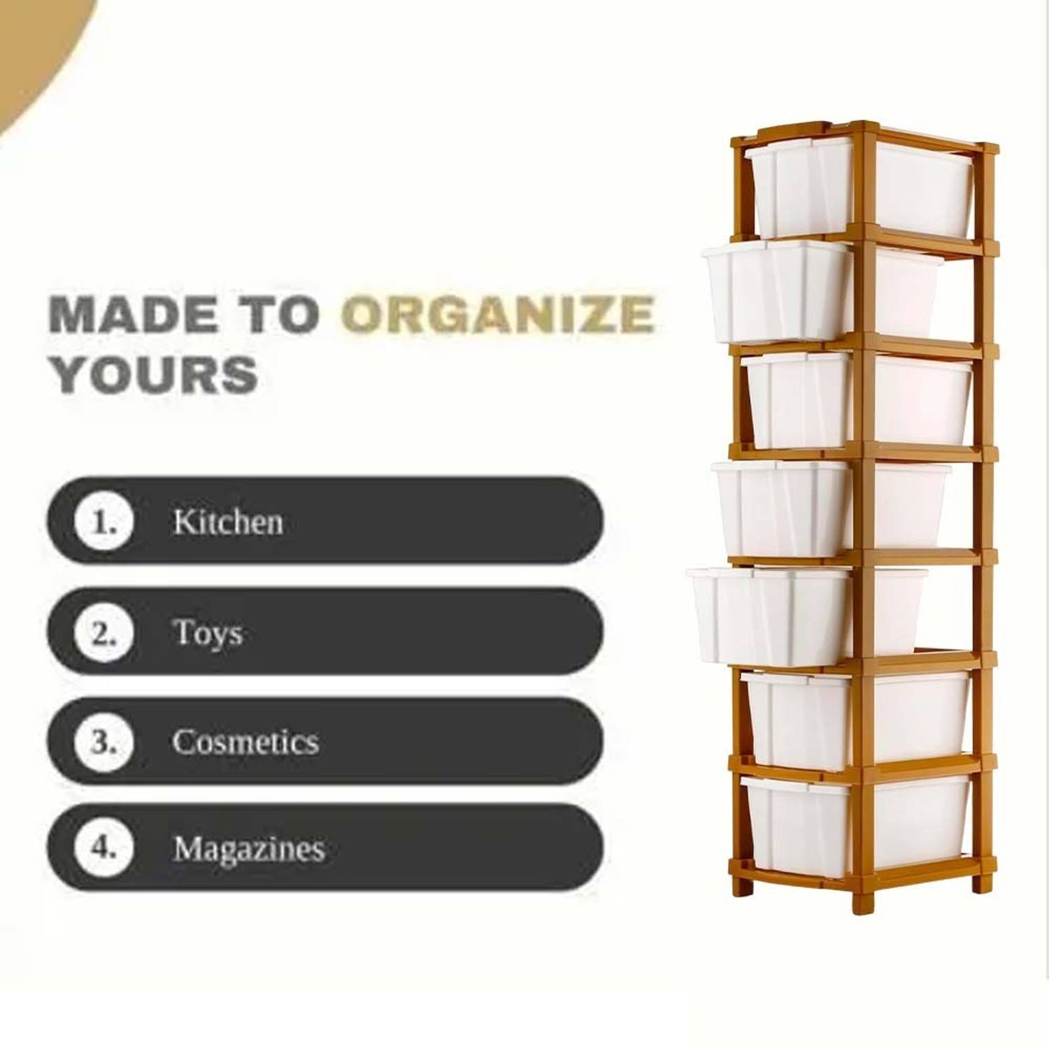 MAXTID Home Organizer Plastic Almirah Cabinet - Image 4