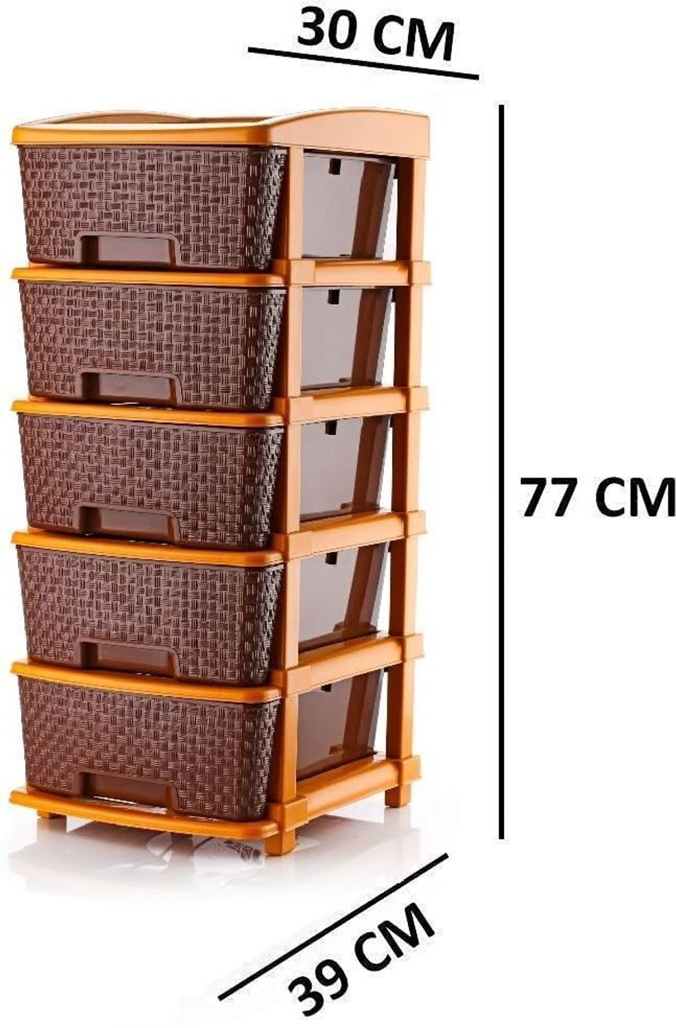 Image of LEVERET Multipurpose Drawer Plastic Modular Chest Storage Organizer Home Plastic Free Standing Chest of Drawers
