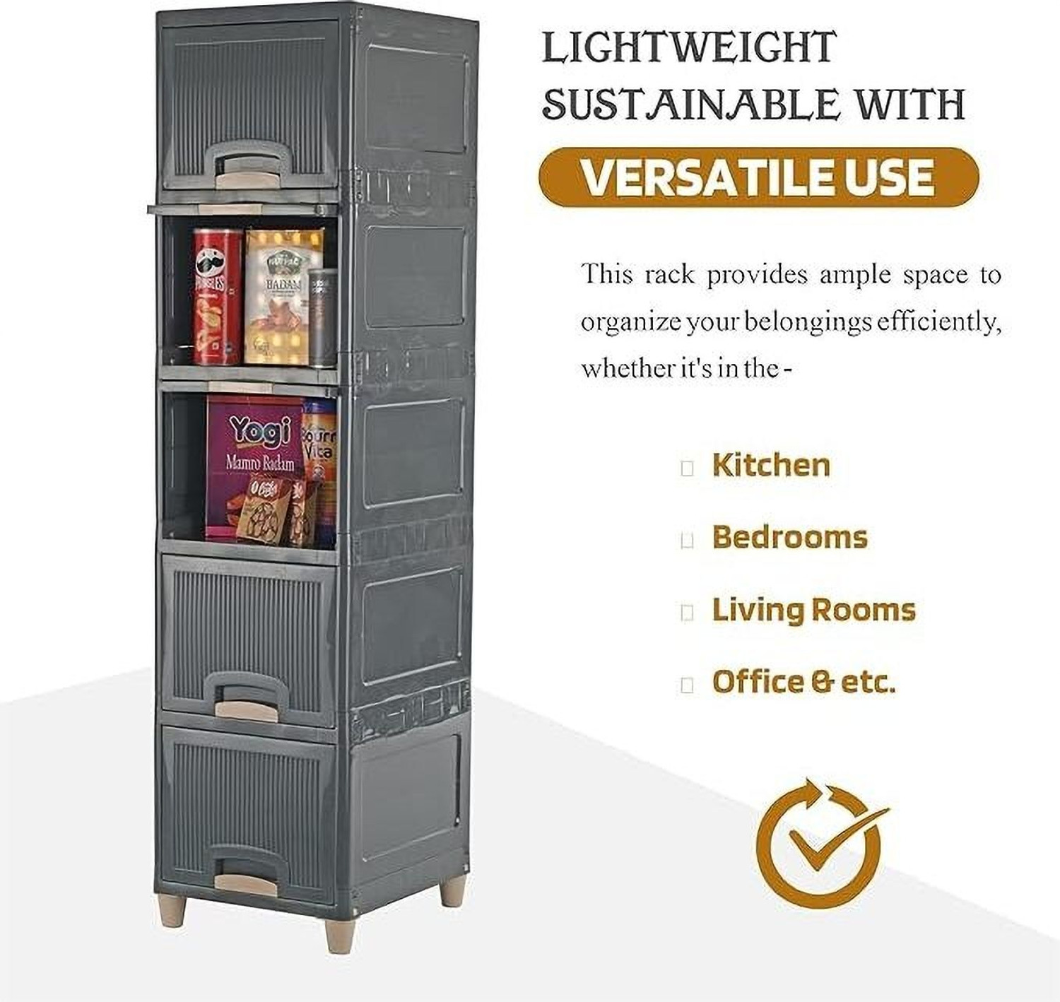 Image of Flipkart SmartBuy Foldable Cabinet Plastic Cupboard For Storage Plastic Modular Drawer Plastic Free Standing Cabinet