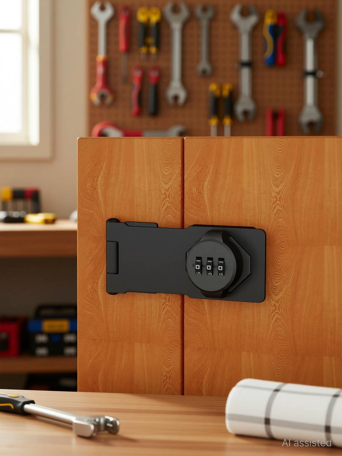 Stadash Cabinet Combination Lock 3-Digit Password Hasp Lock Security Door Slide Latch Combination Lock