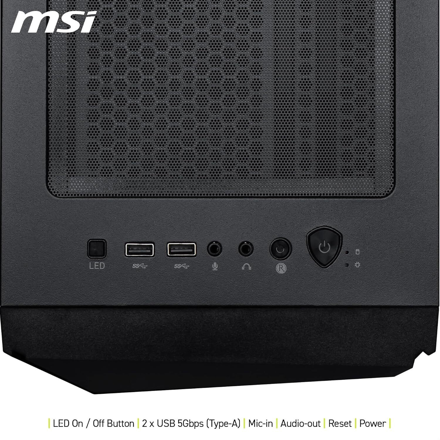 Image of MSI MAG FORGE 130A AIRFLOW with 4 Pre-Installed Auto-RGB Fans Mid-Tower Cabinet with USB 2.0 and USB 3.0 Ports Compatible with Computer