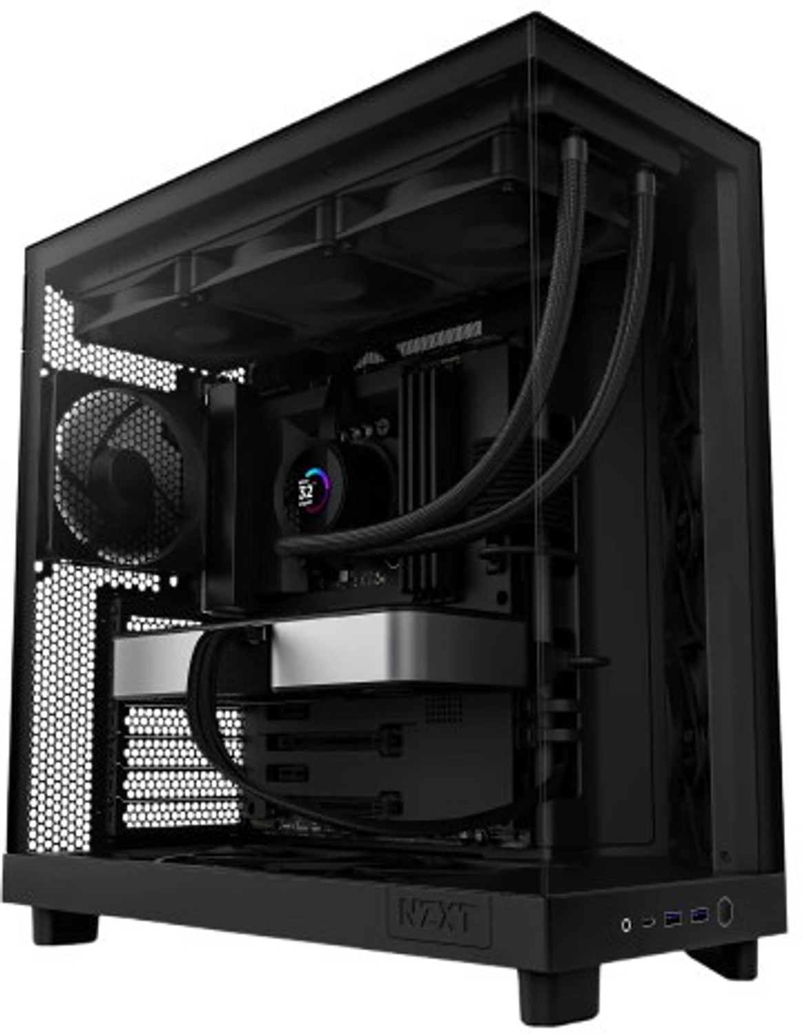 Image of Nzxt CC-H61FB-01 Mid-Tower Cabinet with USB 2.0 and USB 3.0 Ports Compatible with Computer