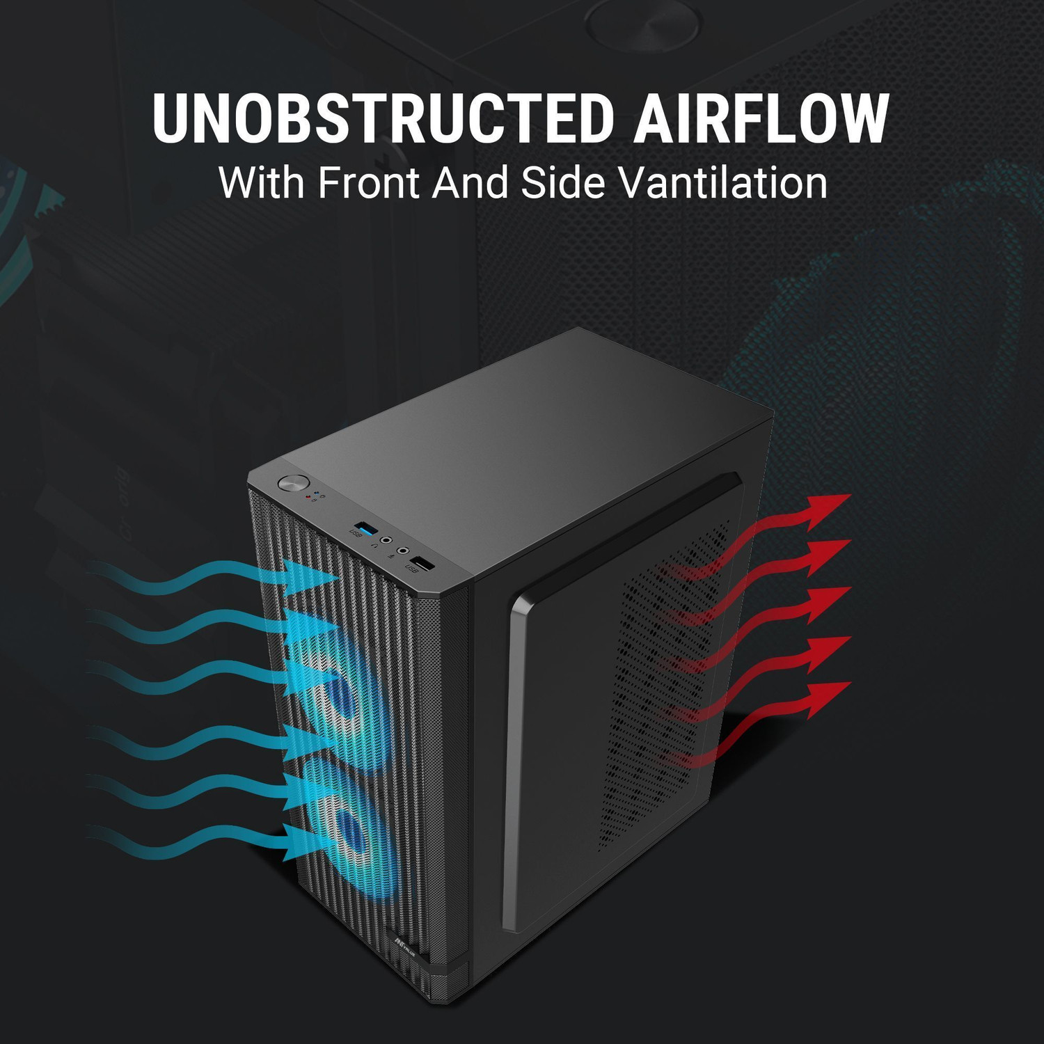 Image of rionix Ant Value VM10 Gaming Cabinet with USB 2.0 and USB 3.0 Ports Compatible with Computer