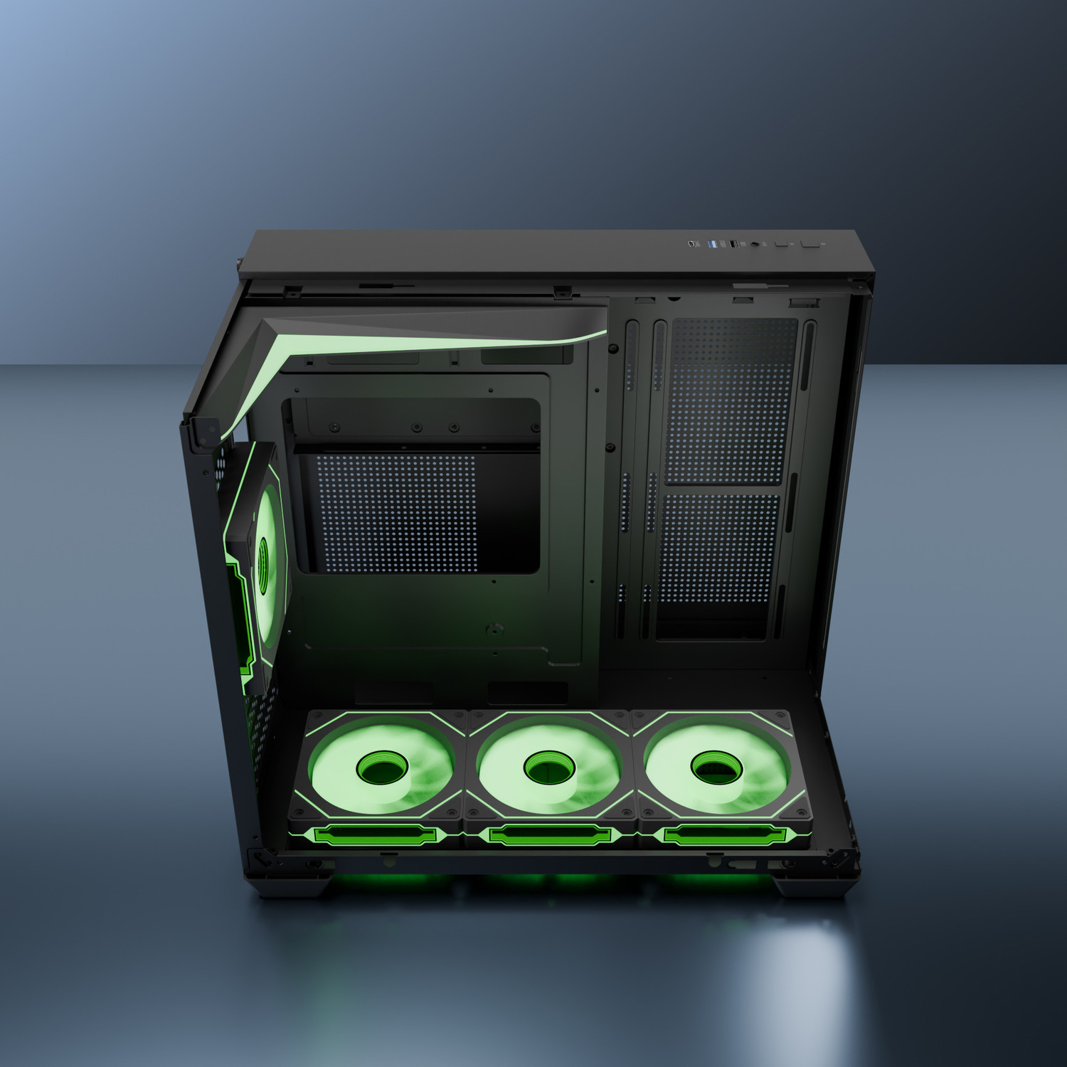 Image of daWg Y740 (Black) Cube Cabinet with USB 2.0 and USB 3.0 Ports Compatible with Gaming Console