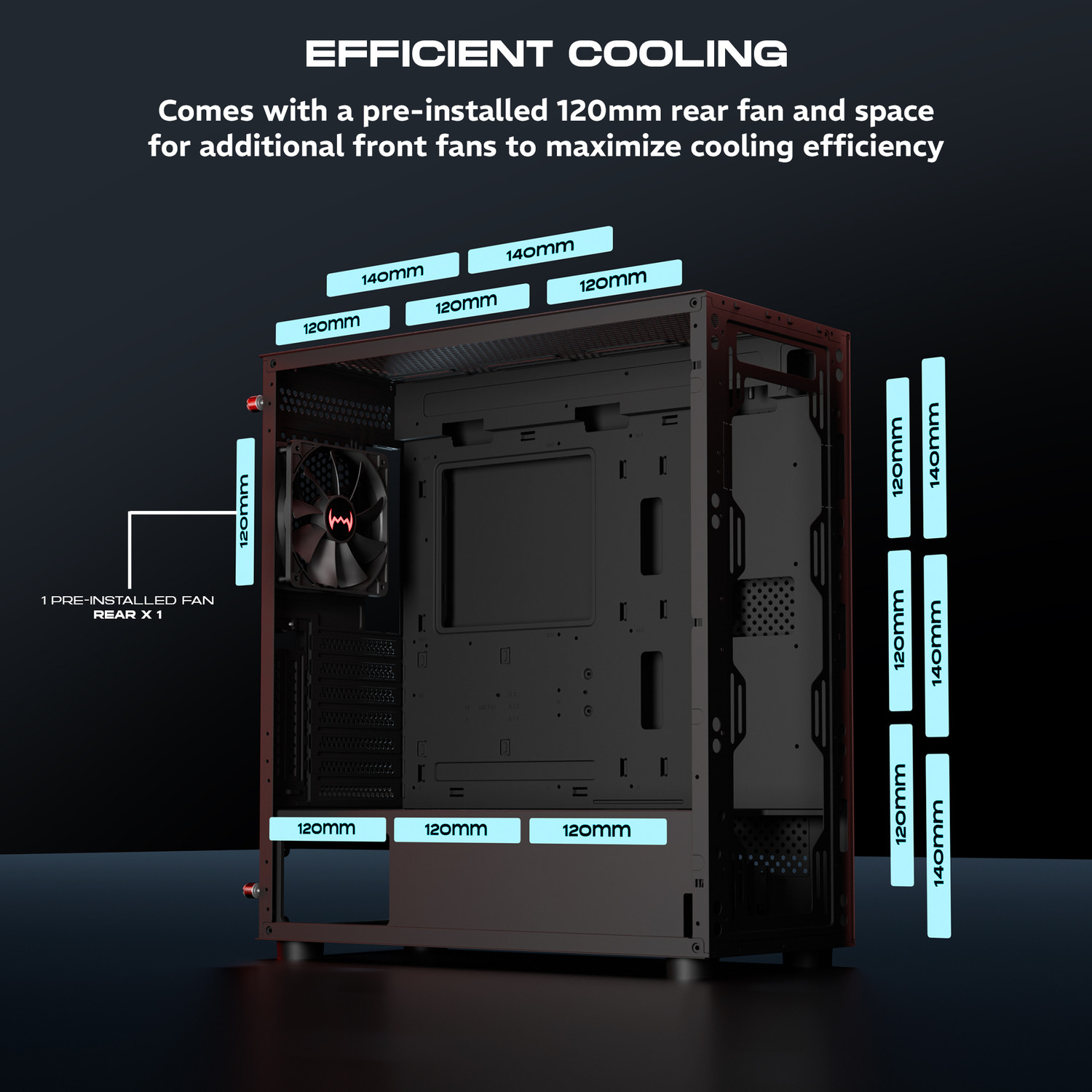 Image of daWg X490 (Black) Full Tower Cabinet with USB 2.0 and USB 3.0 Ports Compatible with Gaming Console
