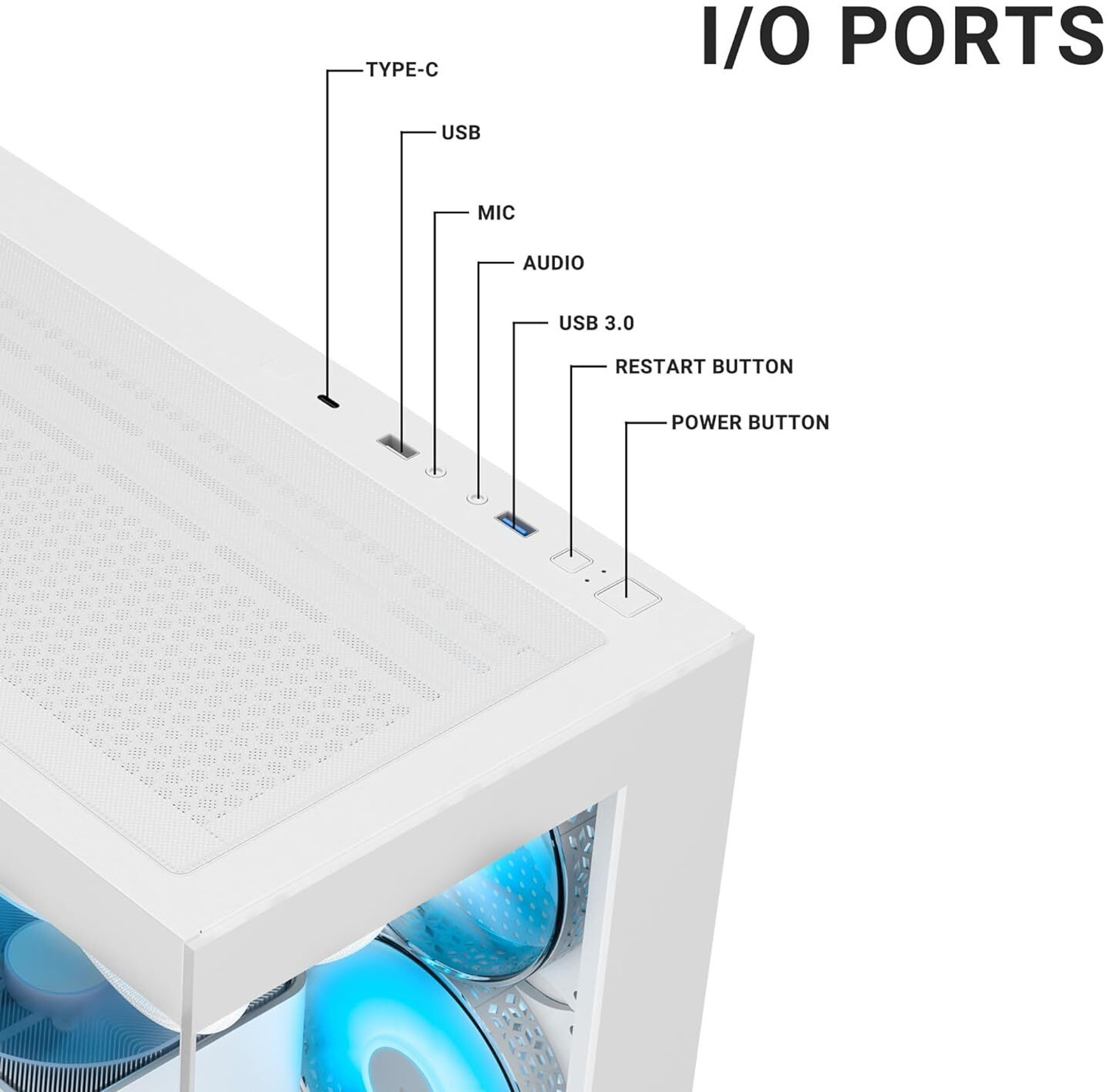 Image of Ant Esports Crystal X7 Black ATX, Micro ATX, Mini ITX with 4 x 120mm ARGB Fans Tower Cabinet with USB 2.0 and USB 3.0 Ports Compatible with Computer