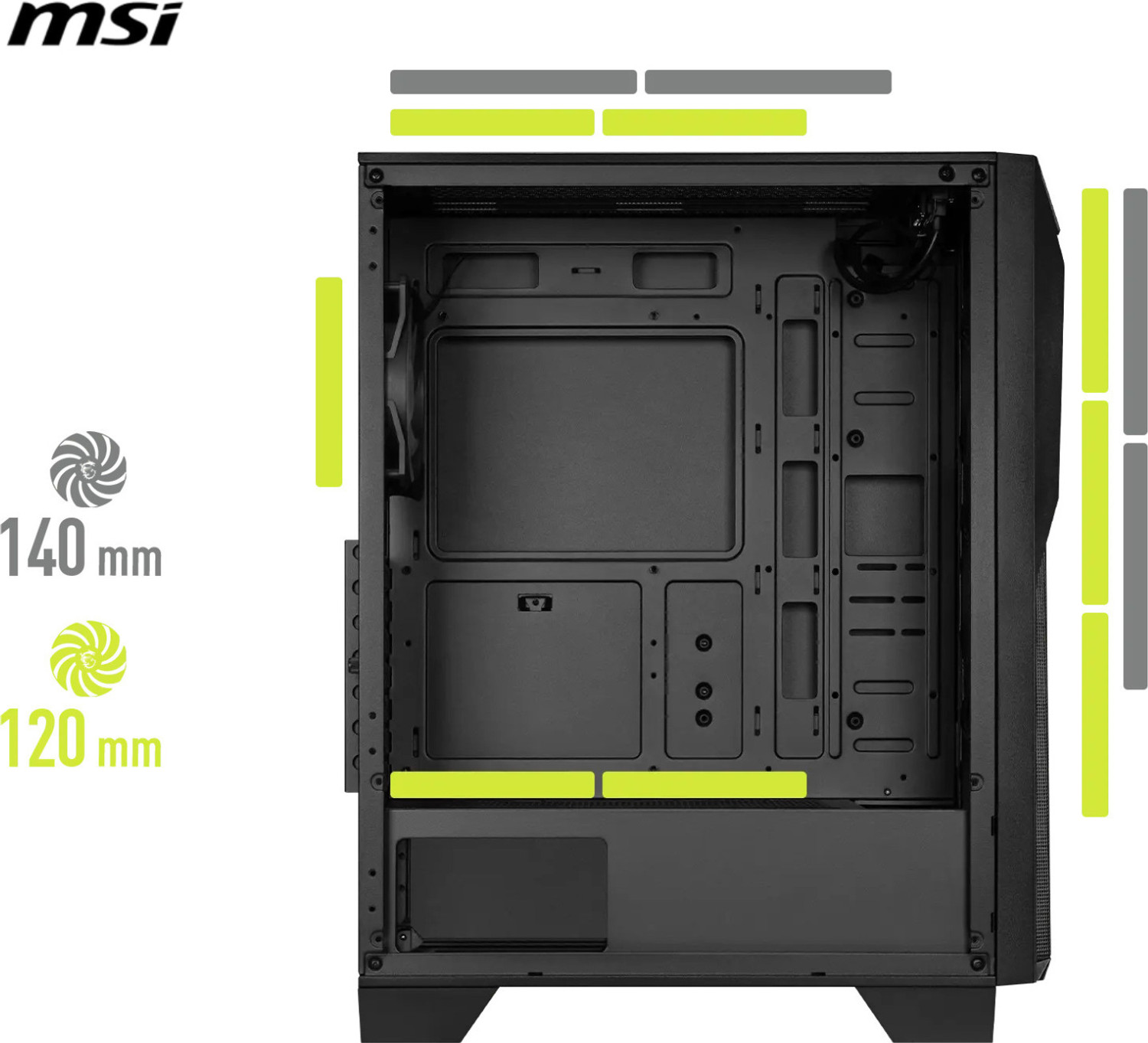 Image of MSI MAG FORGE 130A AIRFLOW with 4 Pre-Installed Auto-RGB Fans Mid-Tower Cabinet with USB 2.0 and USB 3.0 Ports Compatible with Computer