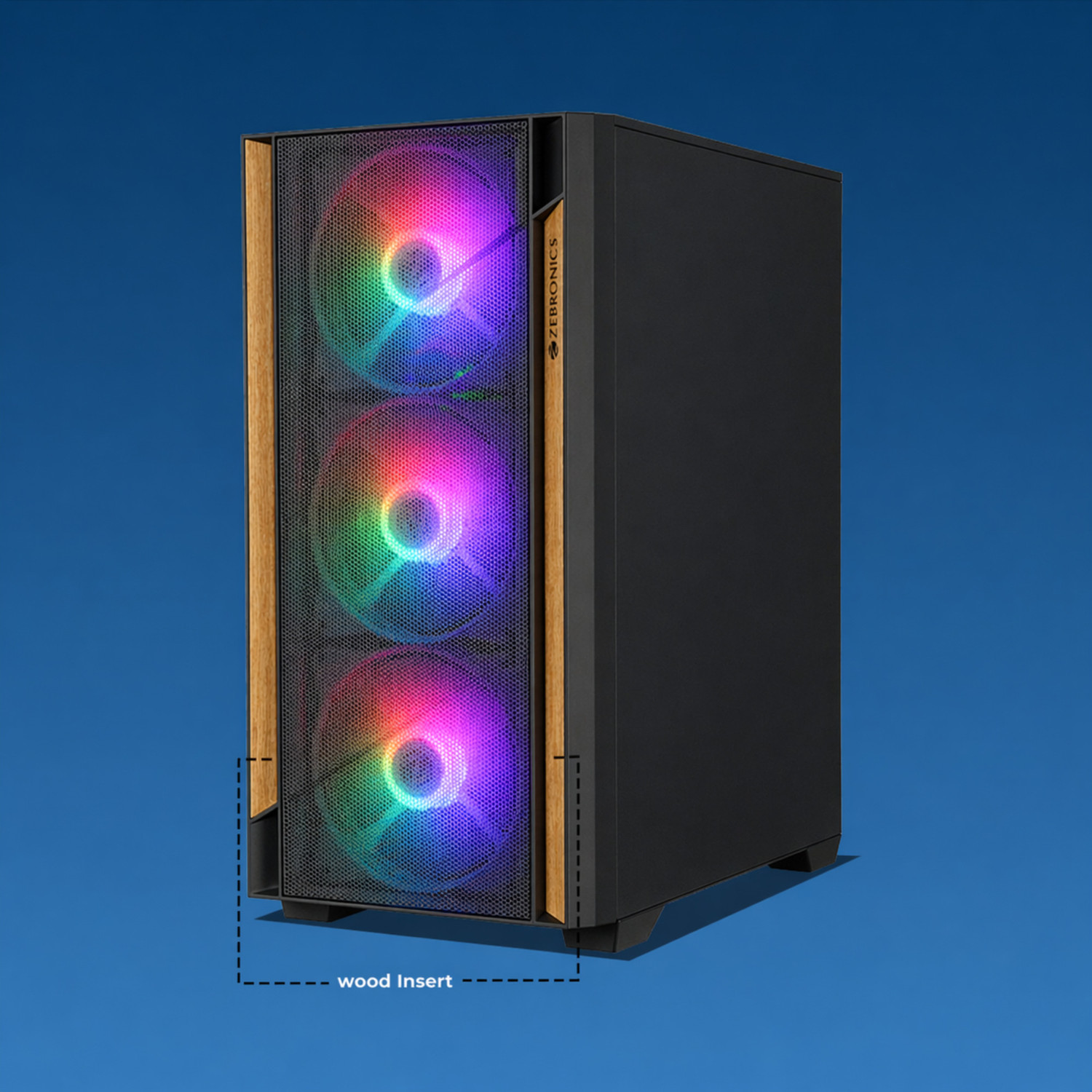 Image of ZEBRONICS CORA Mid tower Cabinet with USB 2.0 and USB 3.0 Ports Compatible with Gaming Console