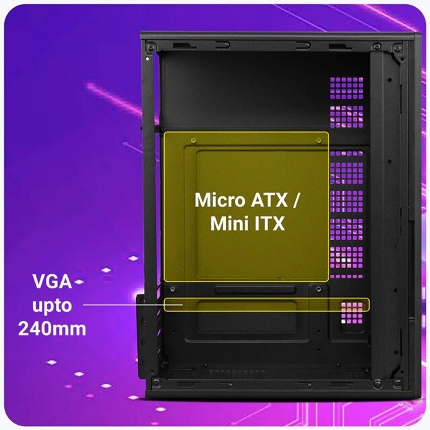 Image of ZEBRONICS Cabinet WithOut Smps Mid Tower Cabinet with USB 2.0 and USB 3.0 Ports Compatible with Computer