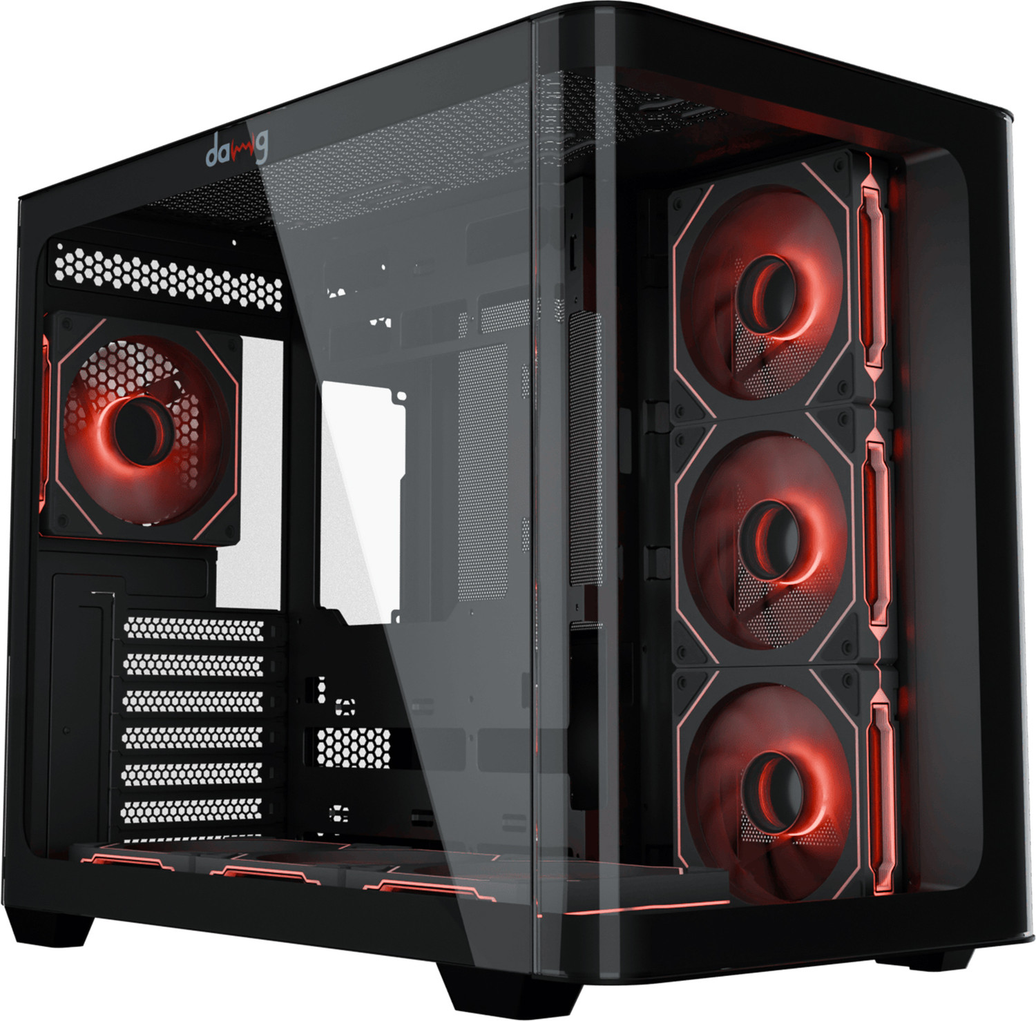 Image of daWg Y820 (Black) Mid Tower Cabinet with USB 2.0 and USB 3.0 Ports Compatible with Gaming Console