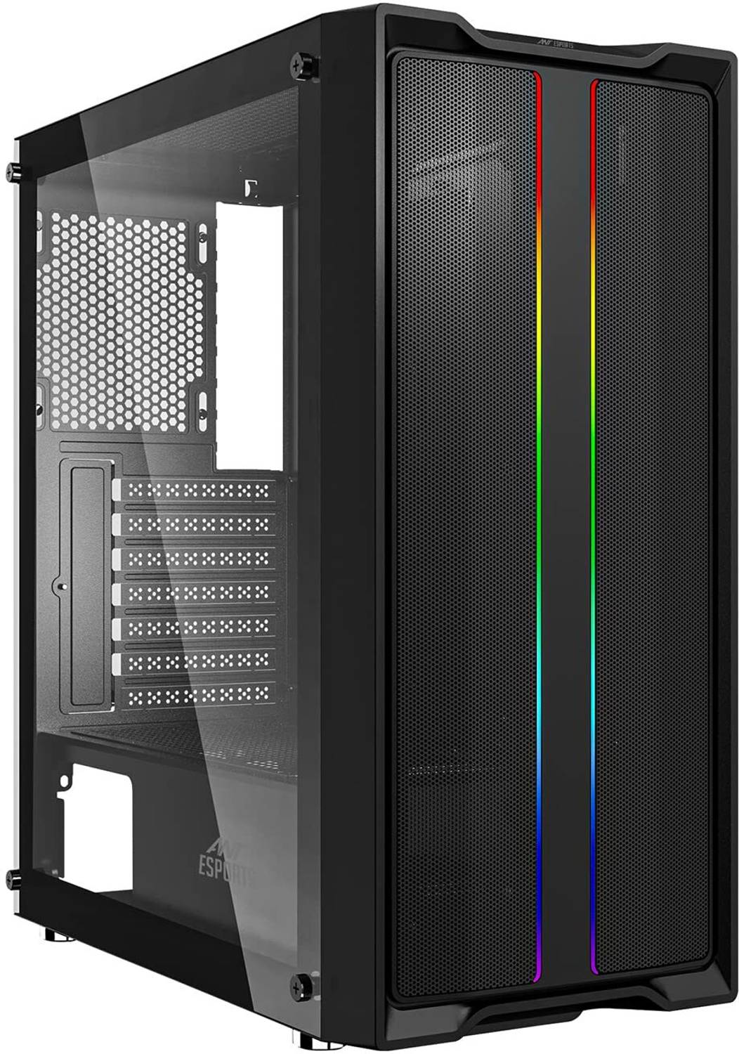 Ant Esports SX3 Computer/Gaming Case, Support E-ATX, ATX, Micro-ATX, Mini-ITX, 1 Rear Fan, Mid Tower Cabinet with USB 2.0 and USB 3.0 Ports Compatible with Gaming Console