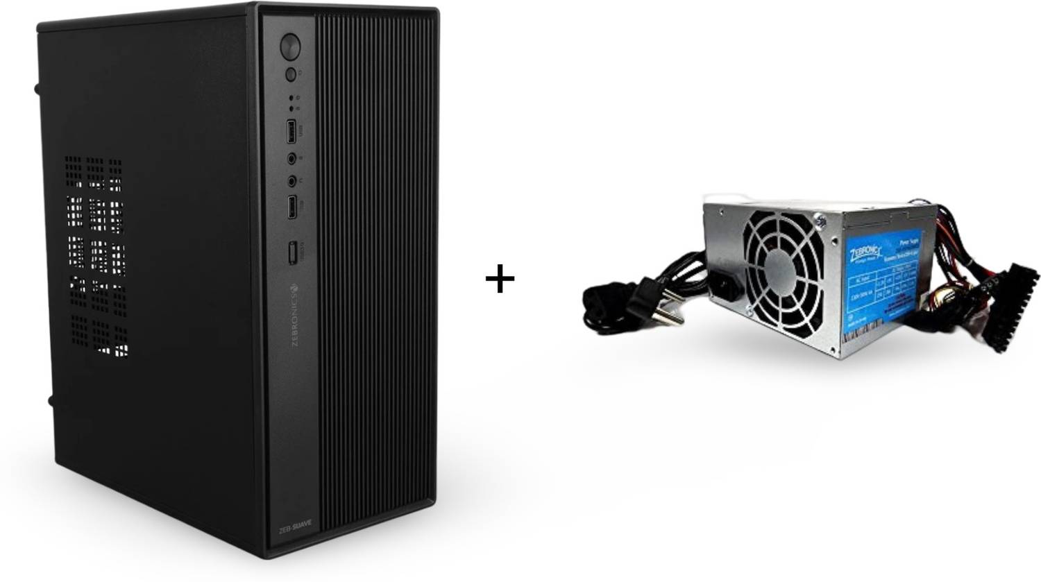ZEBRONICS Zeb-Suave cabinet Mid Tower With Inbuilt SMPS Cabinet with USB 2.0 and USB 3.0 Ports Compatible with Computer