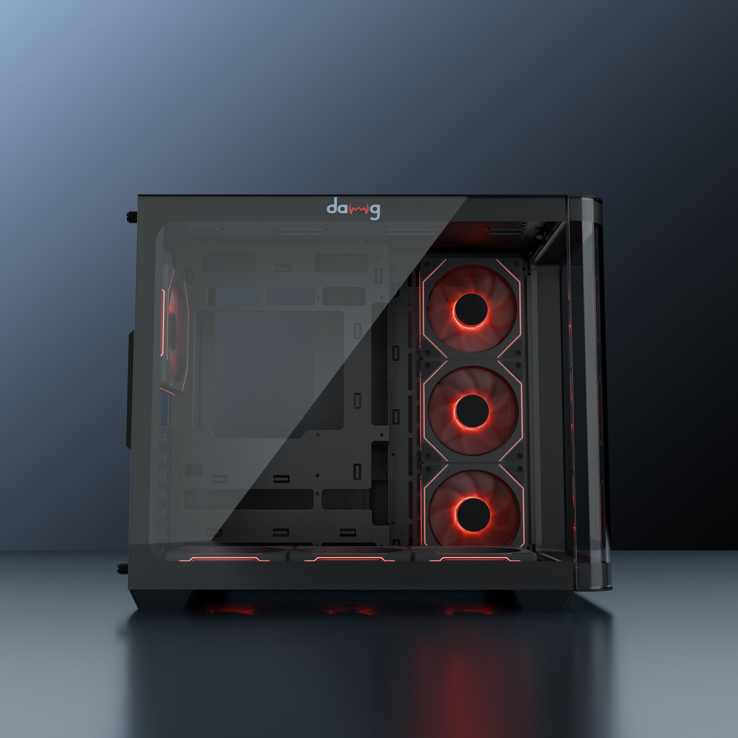 Image of daWg Y820 (Black) Mid Tower Cabinet with USB 2.0 and USB 3.0 Ports Compatible with Gaming Console