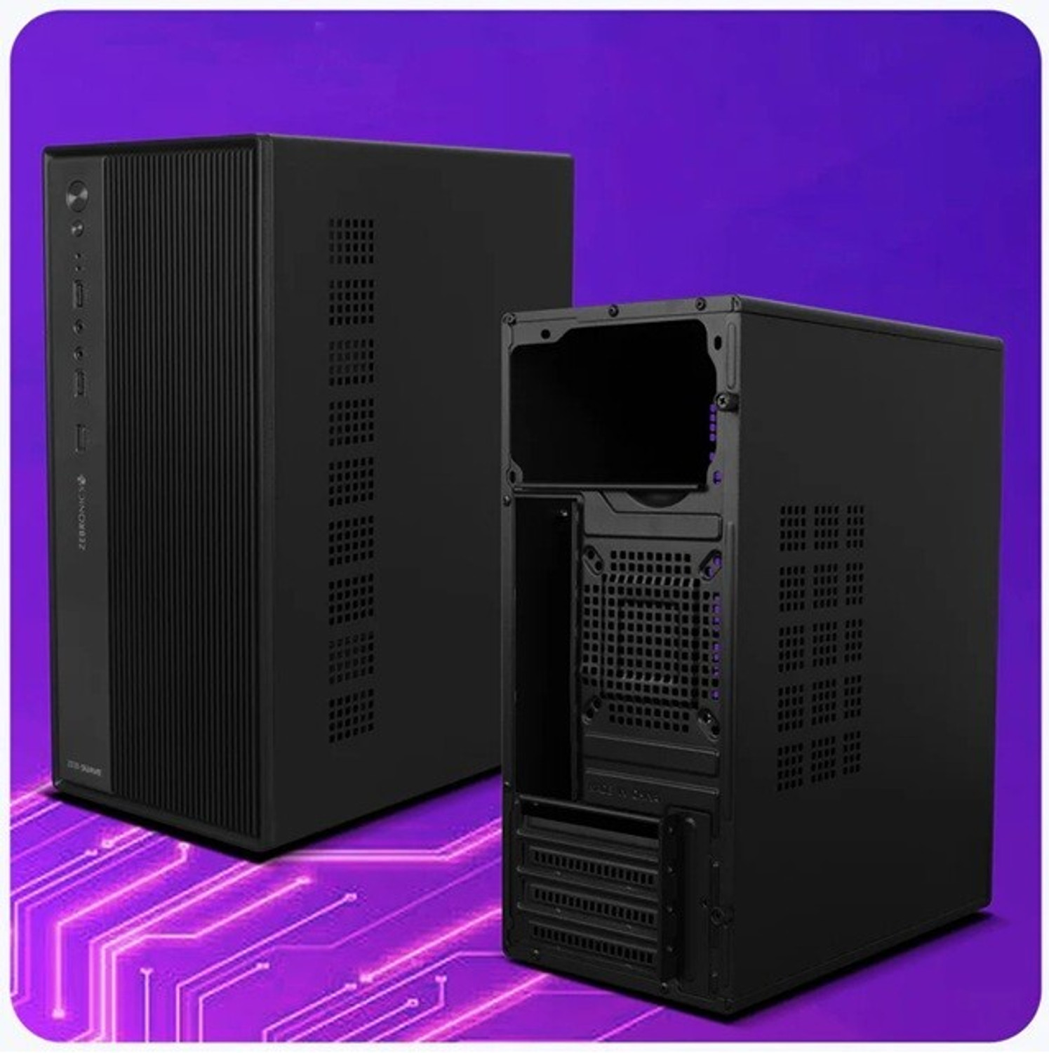 Image of ZEBRONICS Cabinet WithOut Smps Mid Tower Cabinet with USB 2.0 and USB 3.0 Ports Compatible with Computer