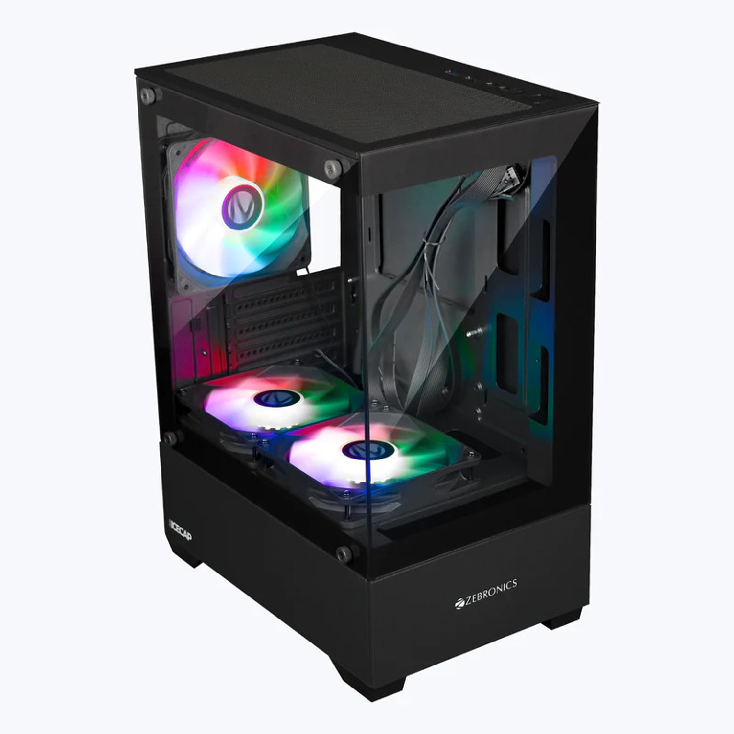 Image of ZEBRONICS Zeb Icecap MID TOWER Cabinet with USB 2.0 and USB 3.0 Ports Compatible with Computer