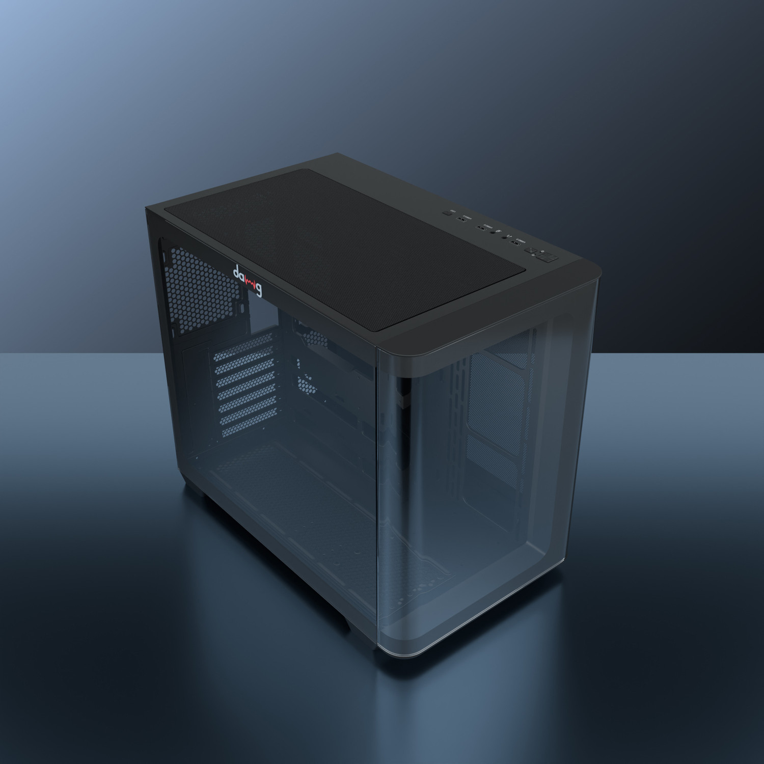 Image of daWg Y820 (Black) Mid Tower Cabinet with USB 2.0 and USB 3.0 Ports Compatible with Gaming Console