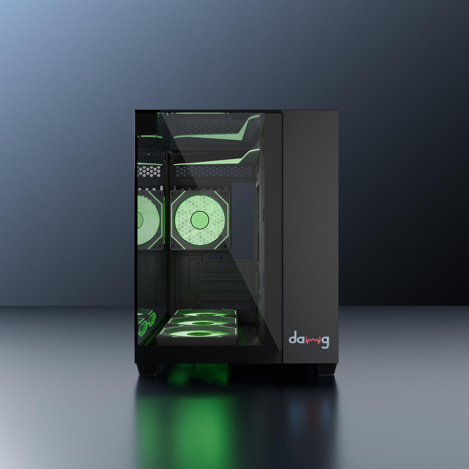 Image of daWg Y740 (Black) Cube Cabinet with USB 2.0 and USB 3.0 Ports Compatible with Gaming Console