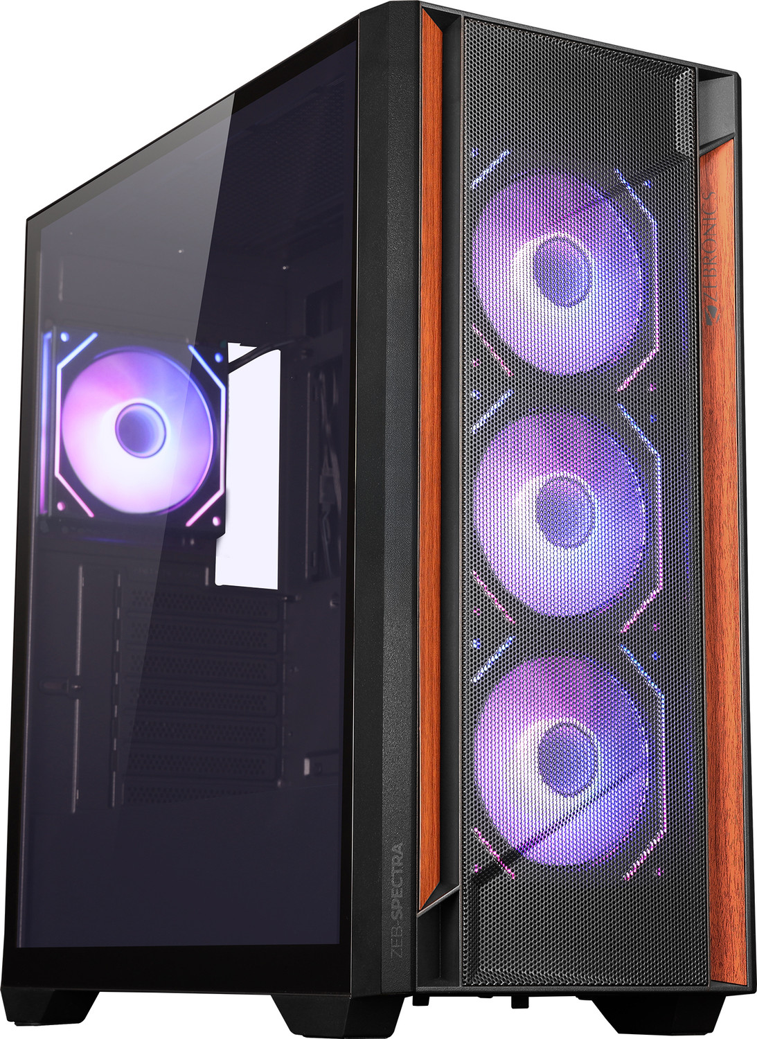 Image of ZEBRONICS Zeb-Spectra (Black) Mid Tower Cabinet with USB 2.0 and USB 3.0 Ports Compatible with Gaming Console