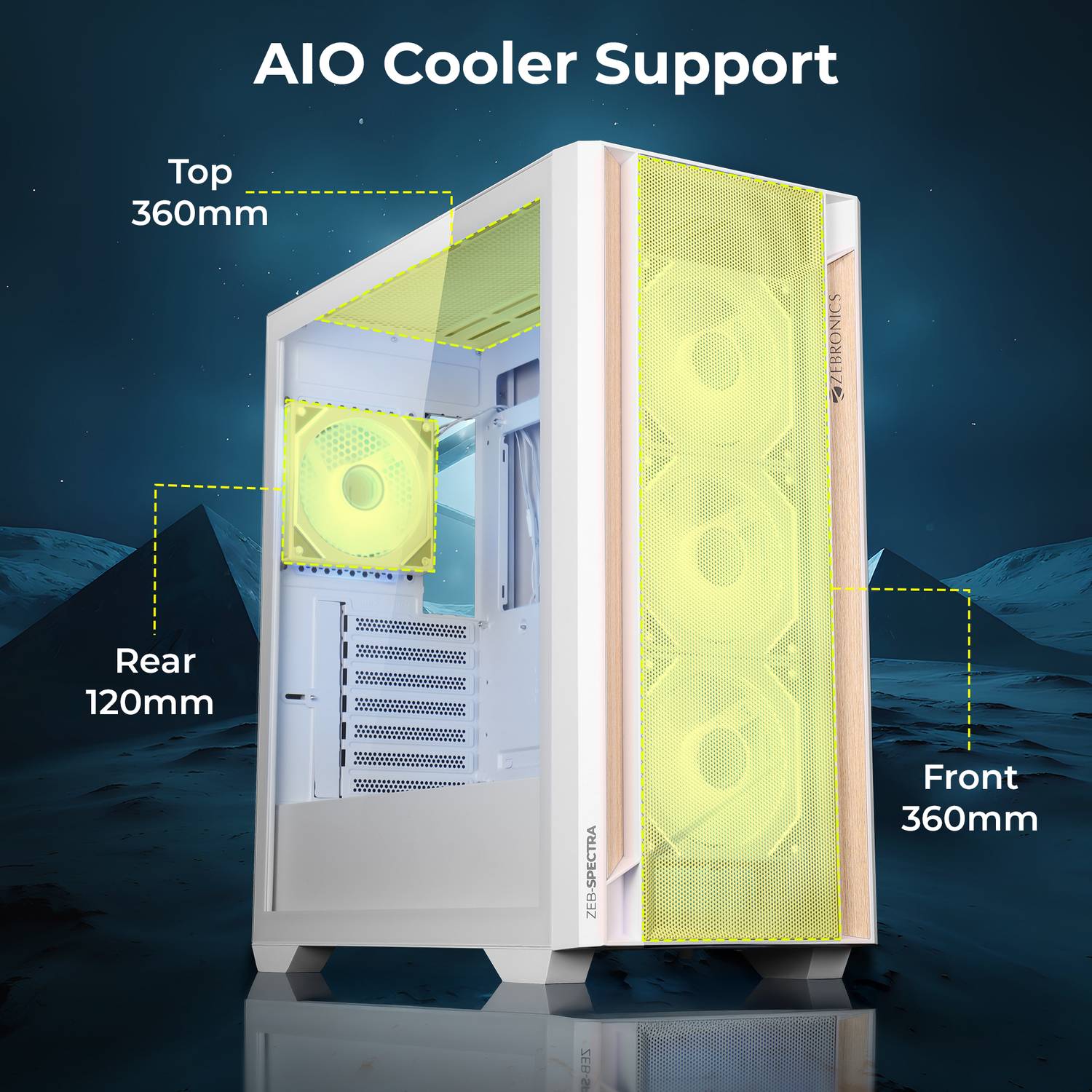 ZEBRONICS Zeb-Spectra Mid Tower Cabinet White - Image 4