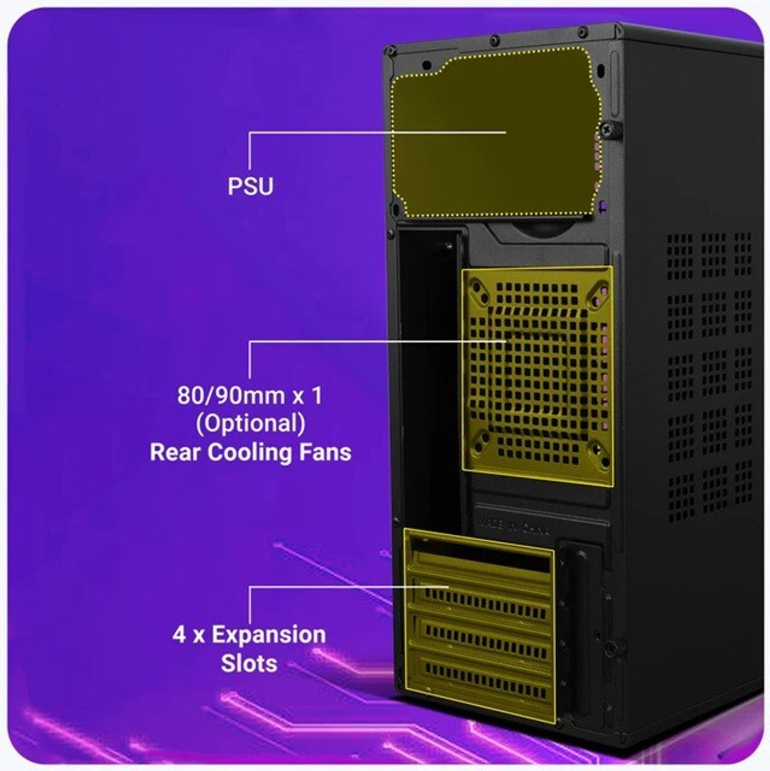 Image of ZEBRONICS Cabinet WithOut Smps Mid Tower Cabinet with USB 2.0 and USB 3.0 Ports Compatible with Computer