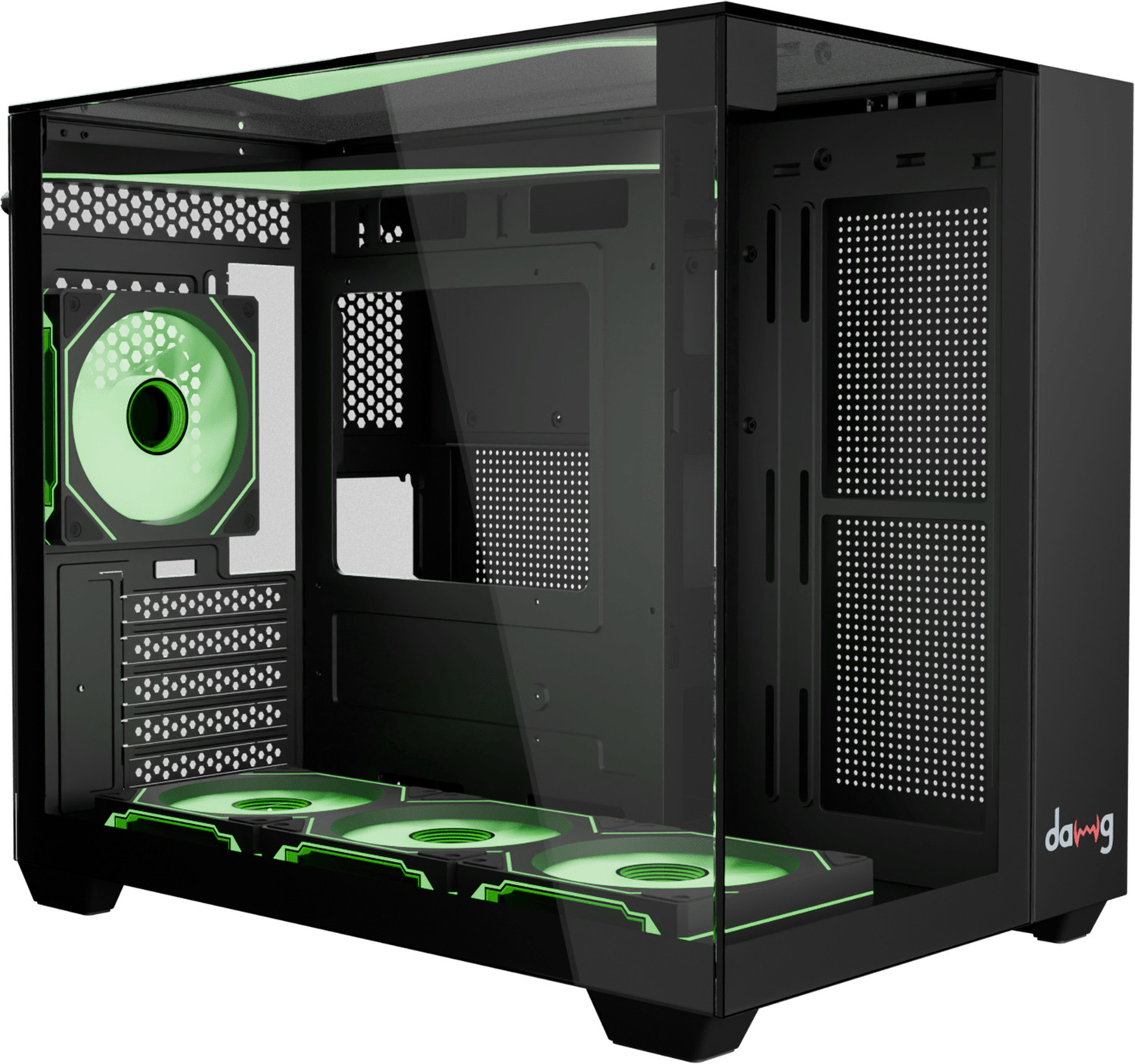 Image of daWg Y740 (Black) Cube Cabinet with USB 2.0 and USB 3.0 Ports Compatible with Gaming Console